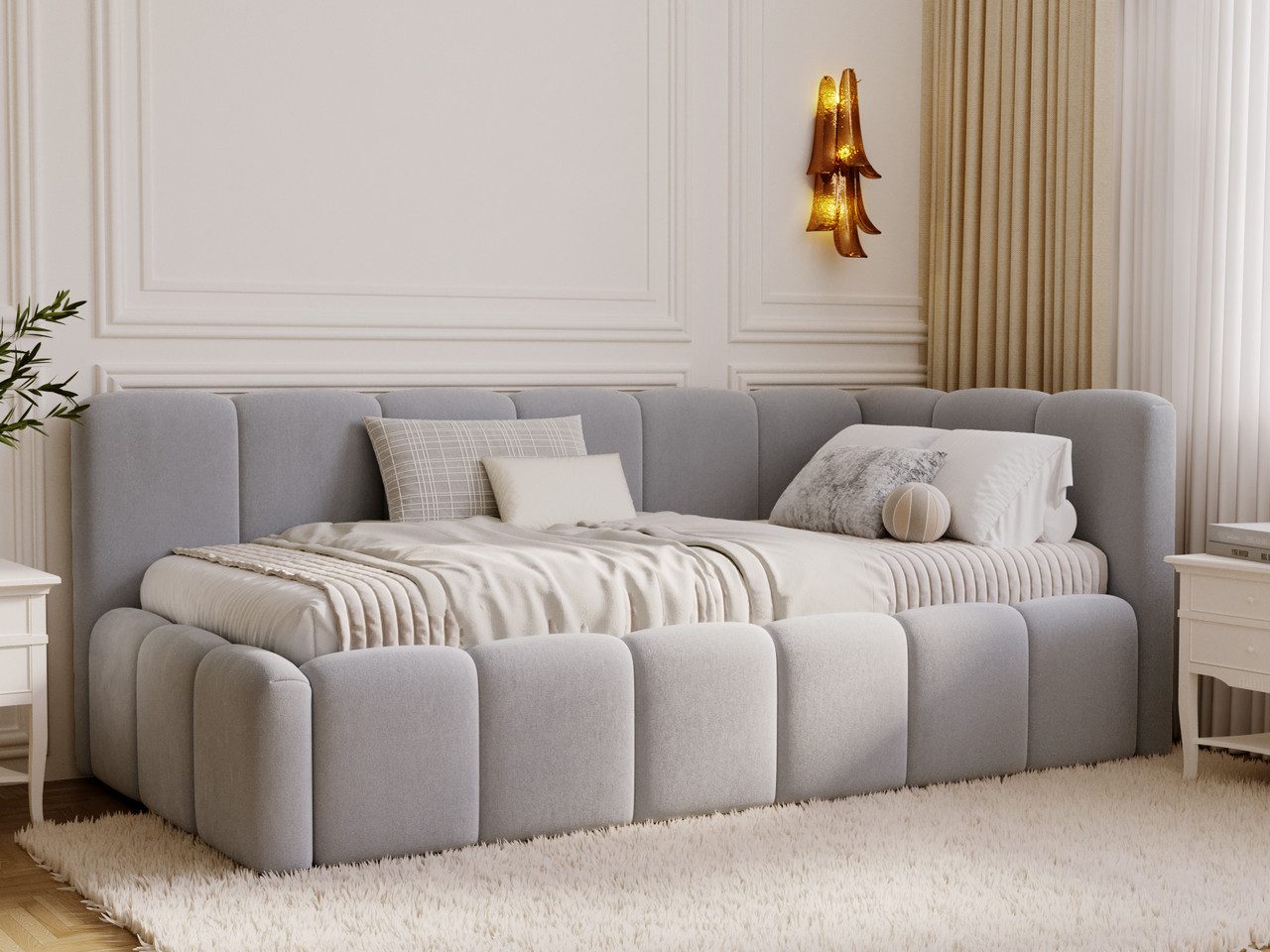 GrainGold Jugendbett Cloud One (Set, Jugendbett, Lattenrost, Bettkasten), mit Bettkasten, mit Holzlattenrost, Modern Stil