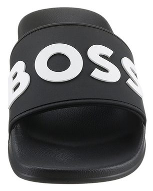 BOSS Kirk Slide Badepantolette, Sommerschuh, Poolslides, Schlappen, mit BOSS-Logoschriftzug