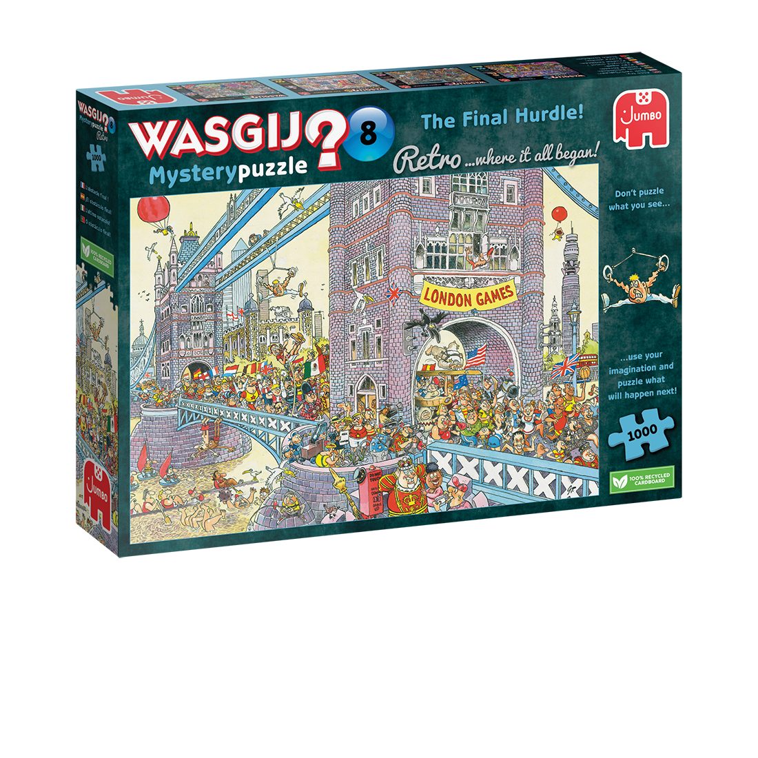 Jumbo Spiele Puzzle Wasgij Mystery Retro 8 Die letzte Hürde! 1000 Teile Puzzle, 1000 Puzzleteile, Made in Europe