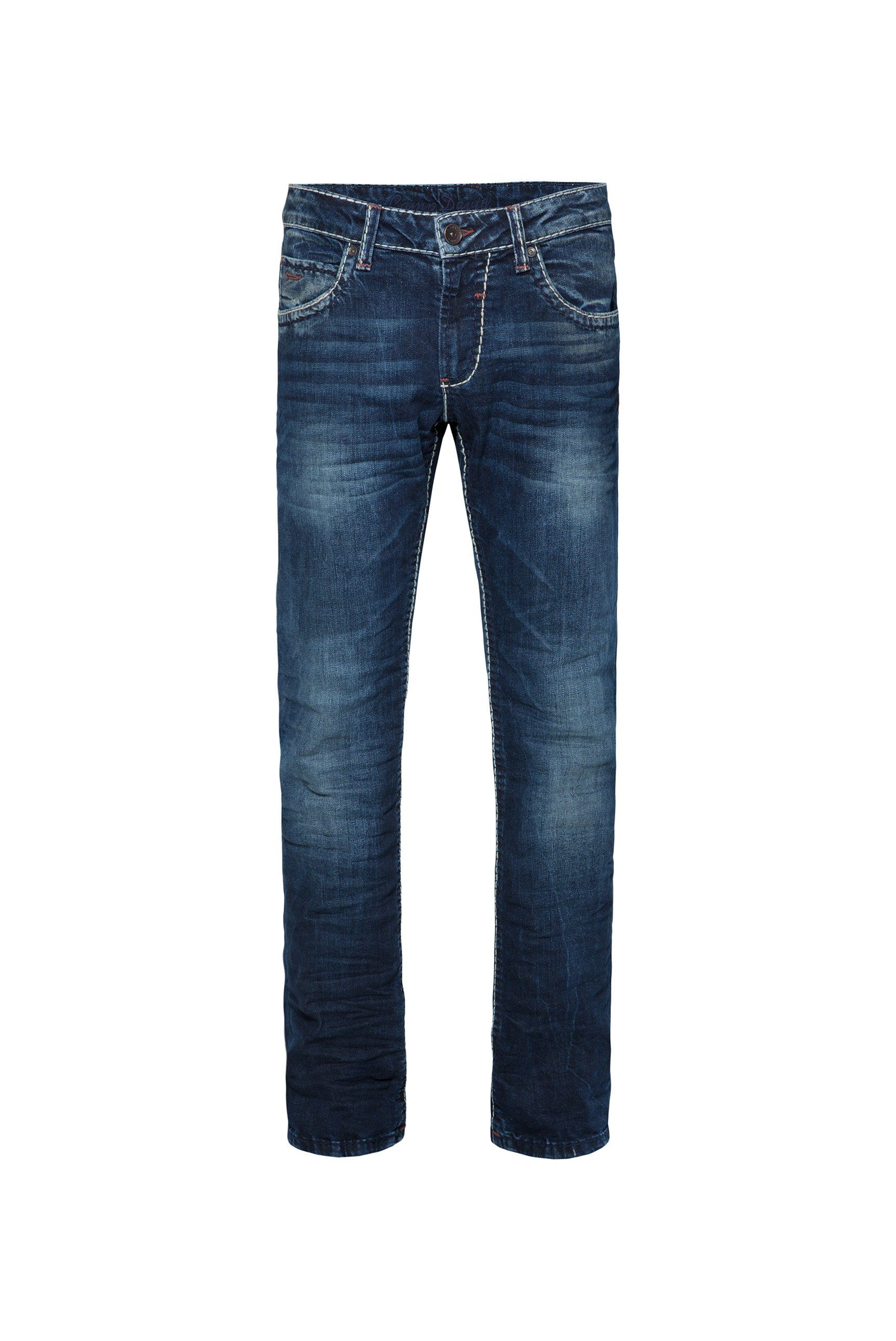 Kontrast-Riegel CAMP Regular-fit-Jeans DAVID mit