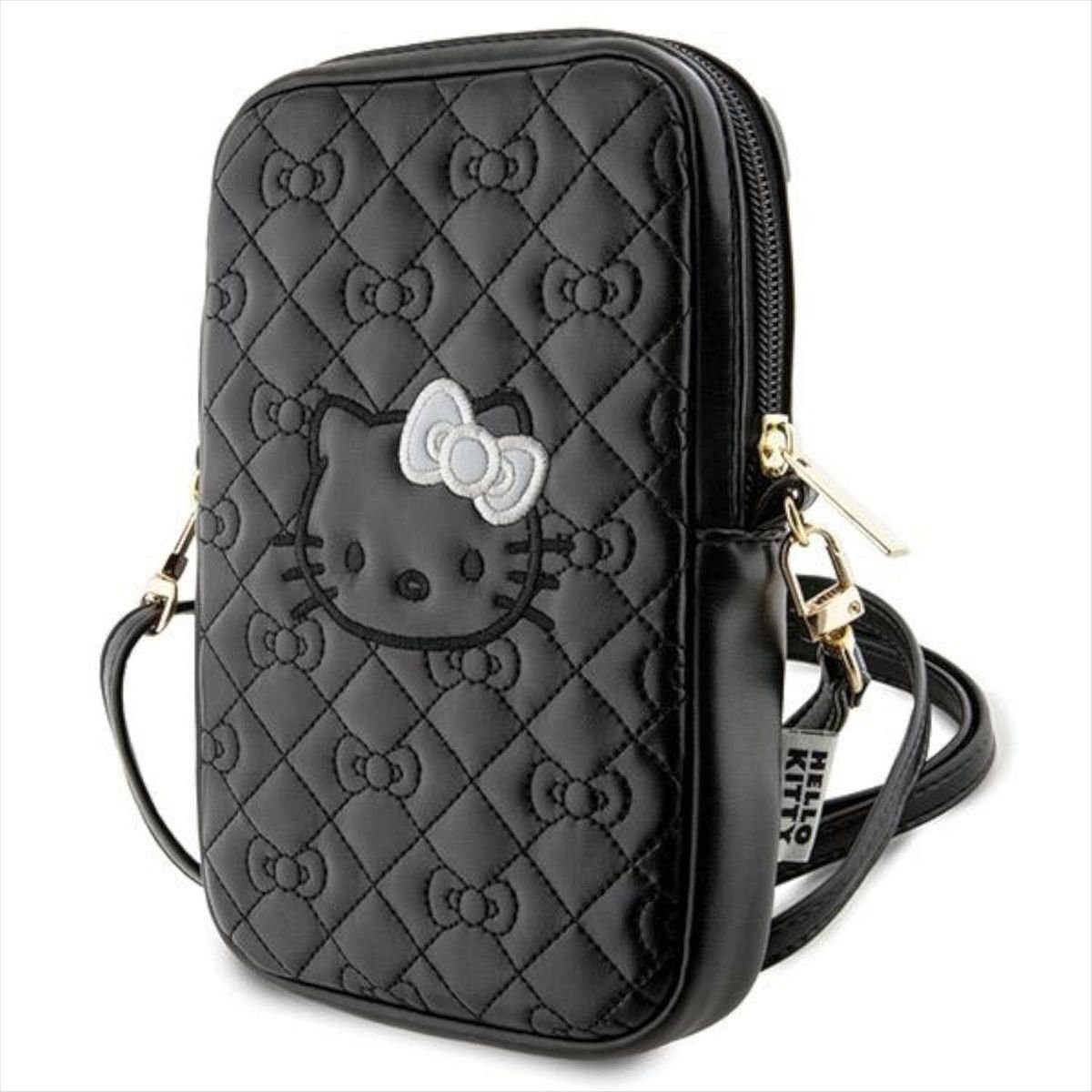 Hello Kitty Smartphone-Hülle Hello Kitty Torebka Quilted Bows Strap Universelle Umhängetasche