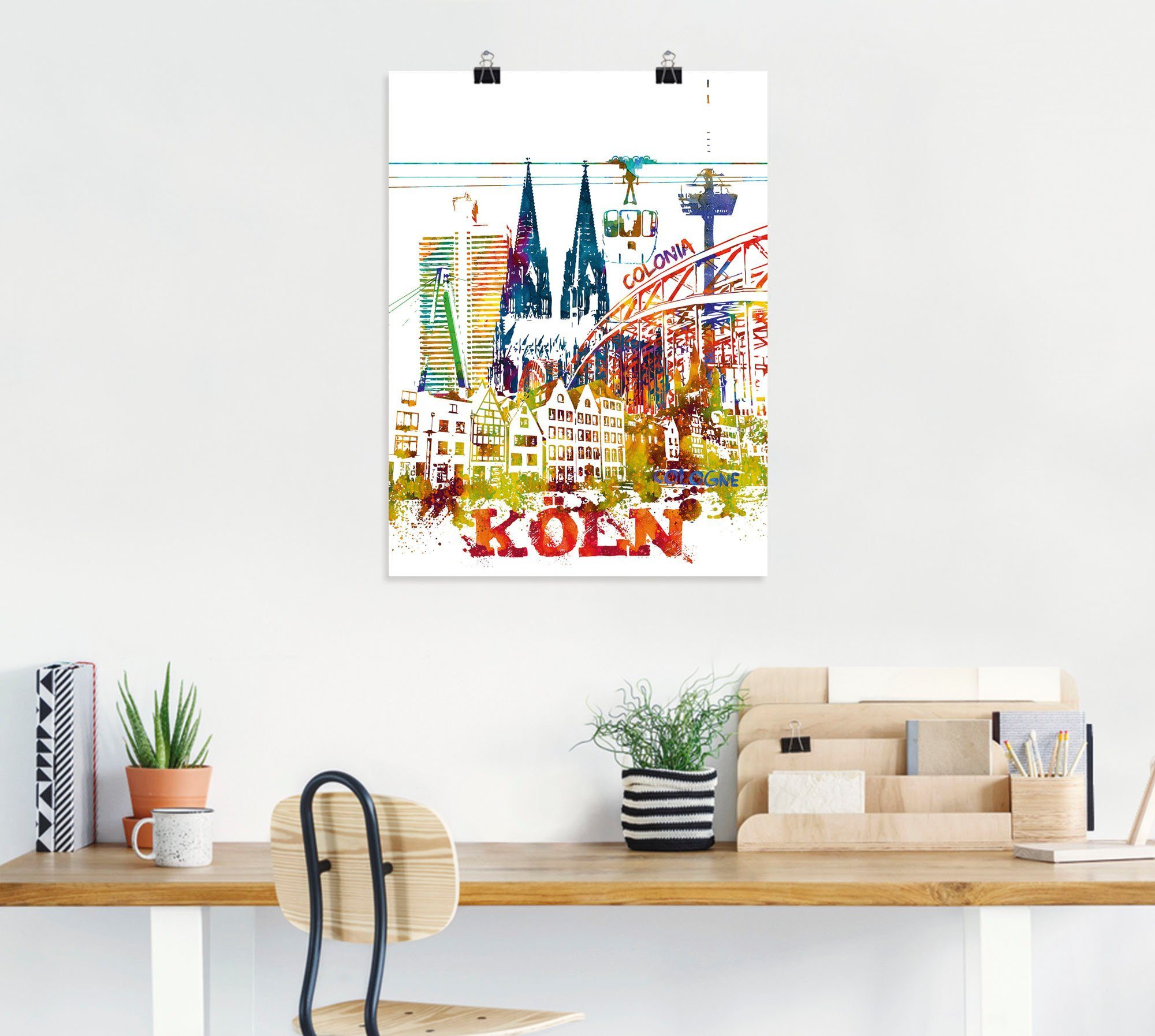 Artland Leinwandbild Köln Dom Grafik, Köln günstig online kaufen