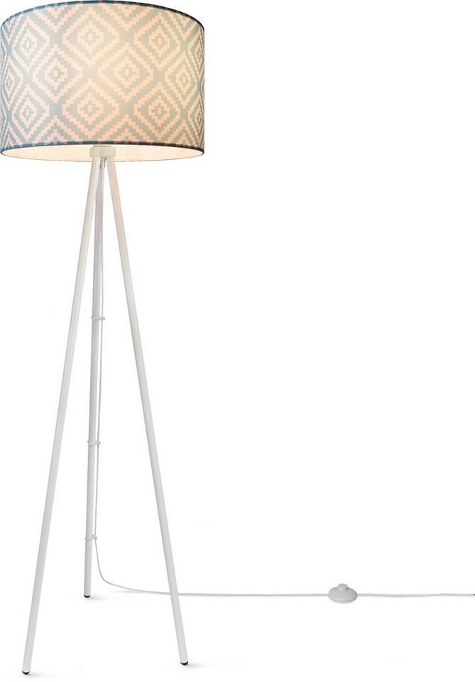 Paco Home Stehlampe Trina Stella, ohne Leuchtmittel, Dreibein Modern  Stofflampenschirm Vintage Design Textil Wohnzimmer