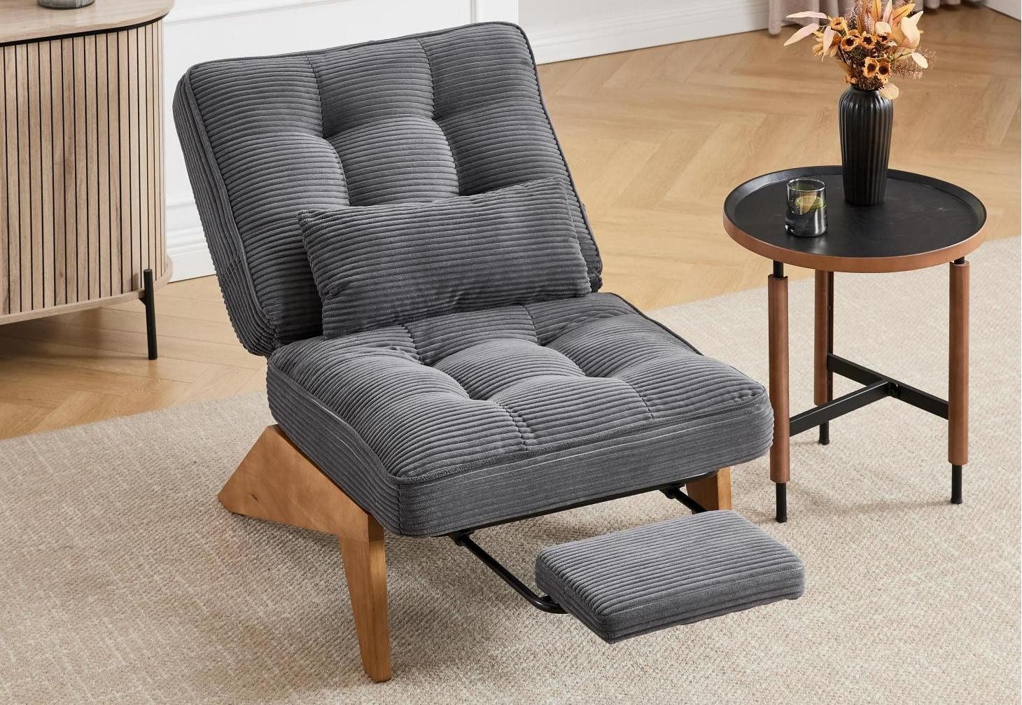 LVHOM Relaxsessel verstellbarer Loungesessel mit Fußstütze & Lendenkissen, günstig online kaufen