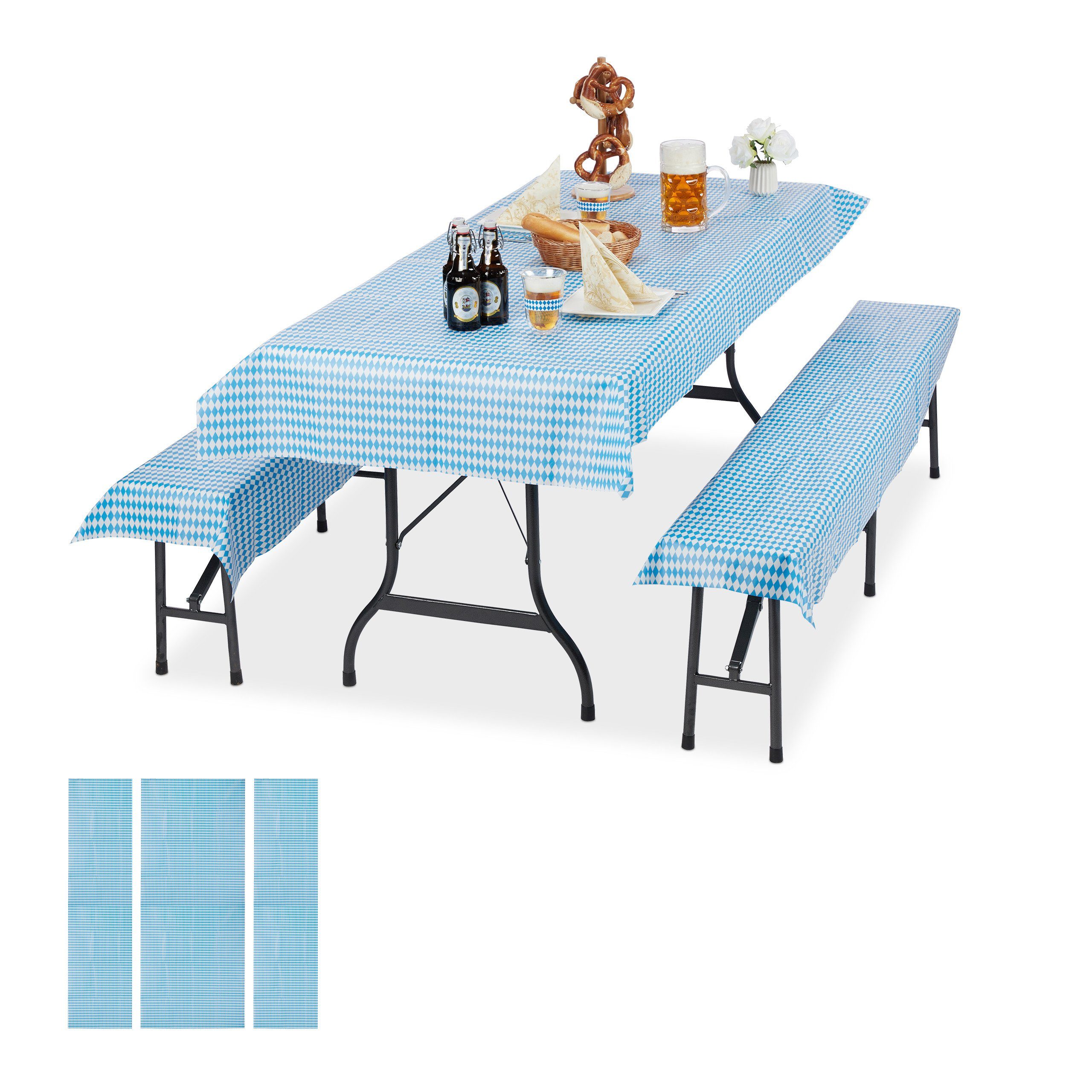 relaxdays Gartentischdecke 6 x Bierzeltgarnitur Auflage günstig online kaufen
