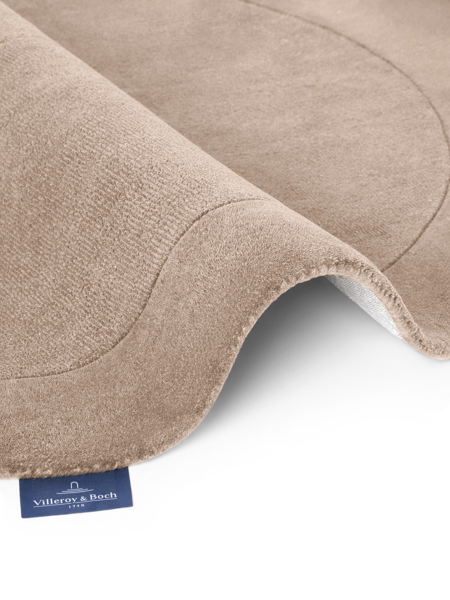 Villeroy & Boch Teppich Wollteppich Kivi, rund, Höhe: 17 mm, Handgewebt, Wolle, Bordüre, Einfarbig, Läufer, Wohnzimmer, Organisch – Bild 5 von 5