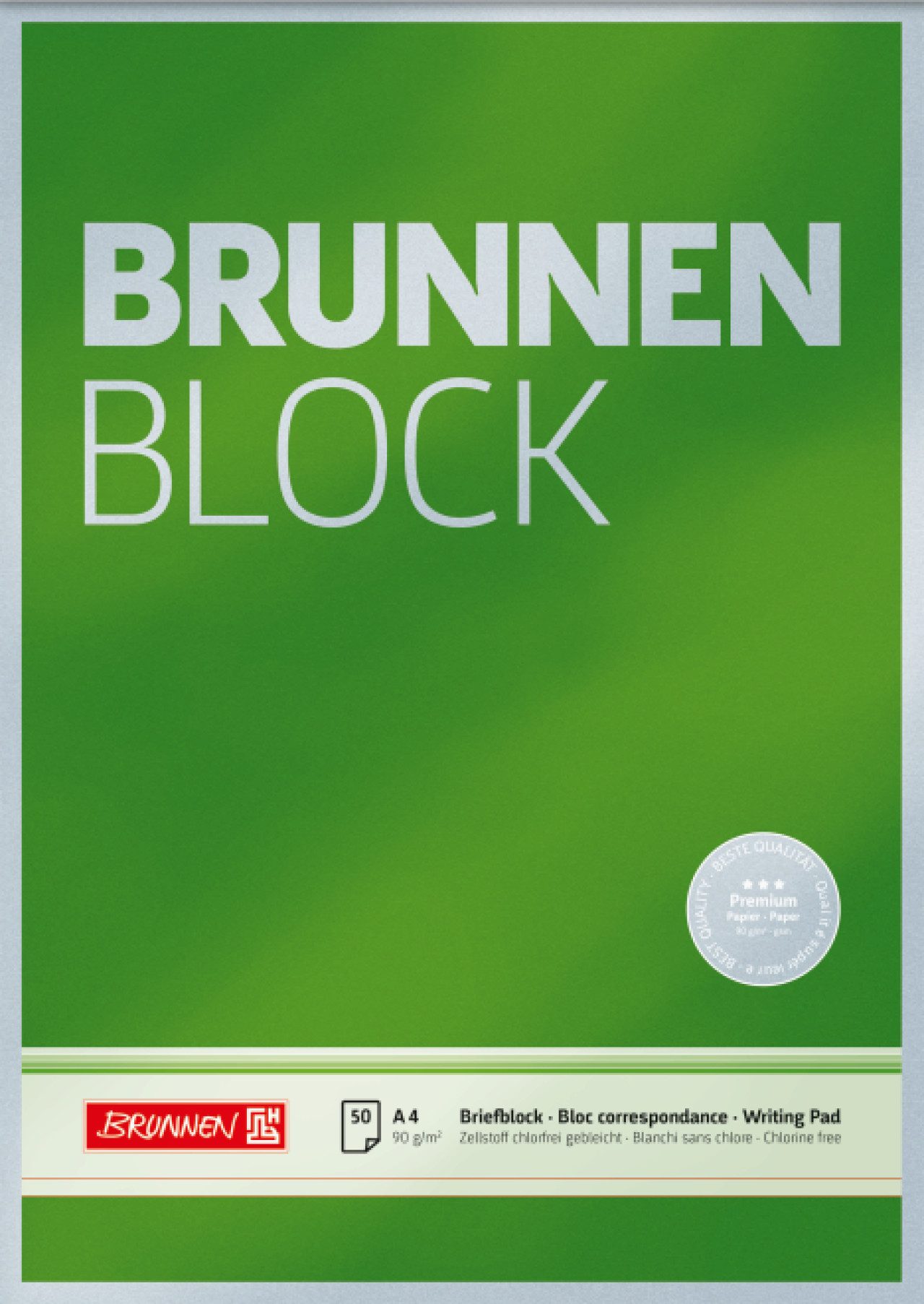 BRUNNEN Spiel Premium Schulblock A4 blanko - 90g Papier für perfekte Schreibergebnis