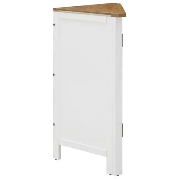 möbelando Werkzeugschrank 3003102 (LxBxH: 36x59x80 cm) aus Eiche in weiß mit einer Tür und 2 Einlegeböden