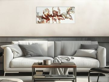 Raumzutaten Leinwandbild Acryl Pouring Bild 70x30cm "Sepia Flow" Unikat, abstrakt, Wanddeko, Wandbild