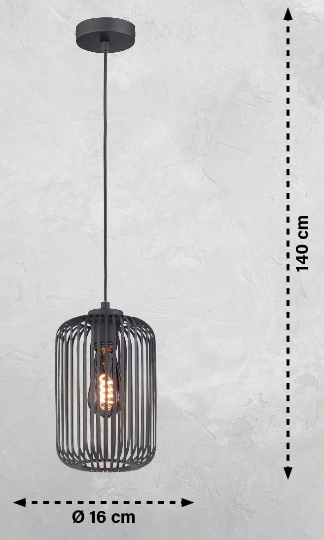 Chao Zan Pendelleuchte – 2 Stück, Schwarz, Industrie-Design, E27, ø 27 Cm, Höhenverstellbar