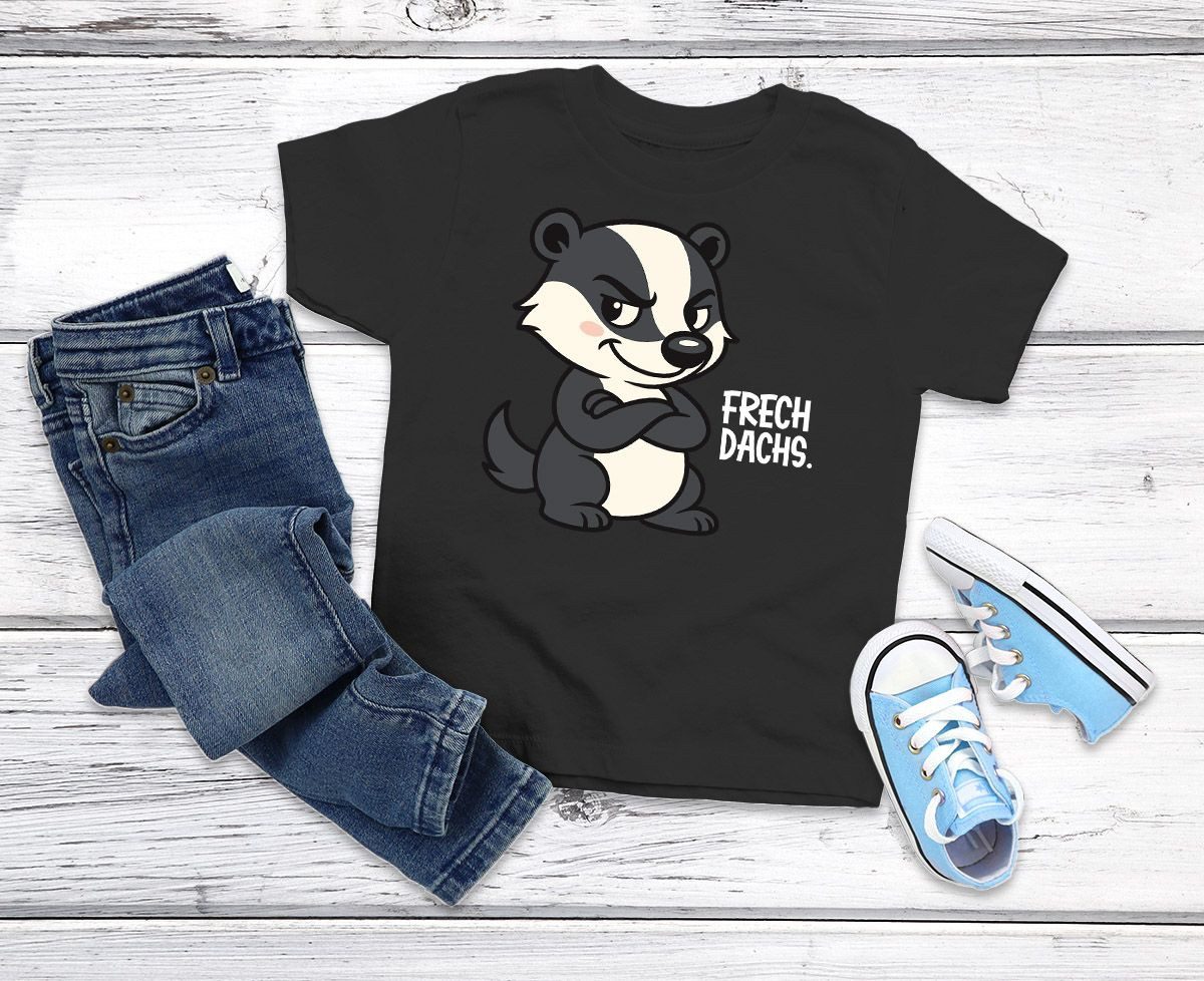 MoonWorks Print-Shirt Kinder T-Shirt Jungen mit Aufdruck Frechdachs Spruch lustig