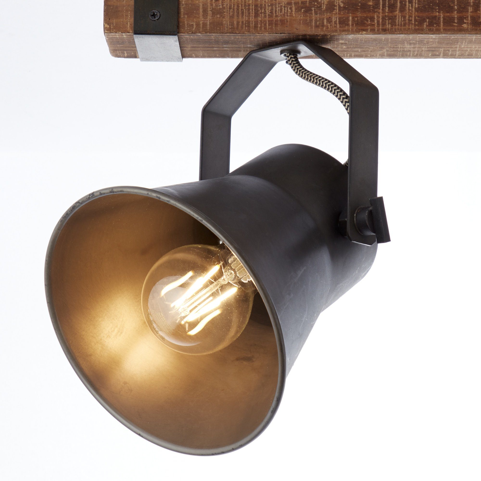 Breite, 40cm Leuchtmittel, Metall/Holz 2-flammiger schwenkbar, ohne Deckenstrahler, Köpfe Deckenleuchte, Lightbox