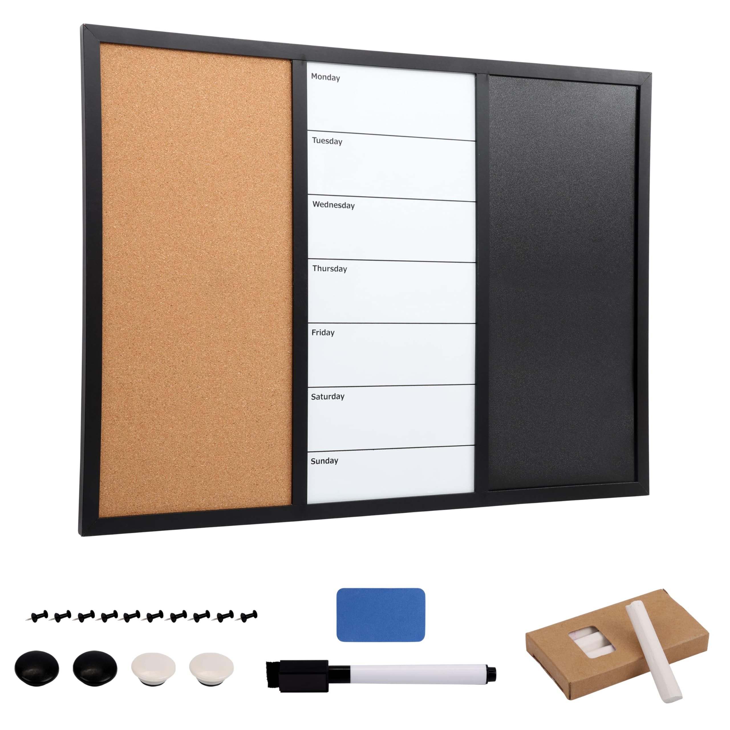 Kurtzy Dekoobjekt Kurtzy 3-In-1 Pinnwand Kombi-Tafel günstig online kaufen
