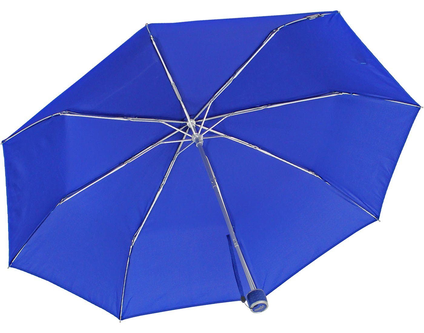 Mini iX-brella mit großem Light Ultra Taschenregenschirm Dach - farbenfroh blau leicht, extra -