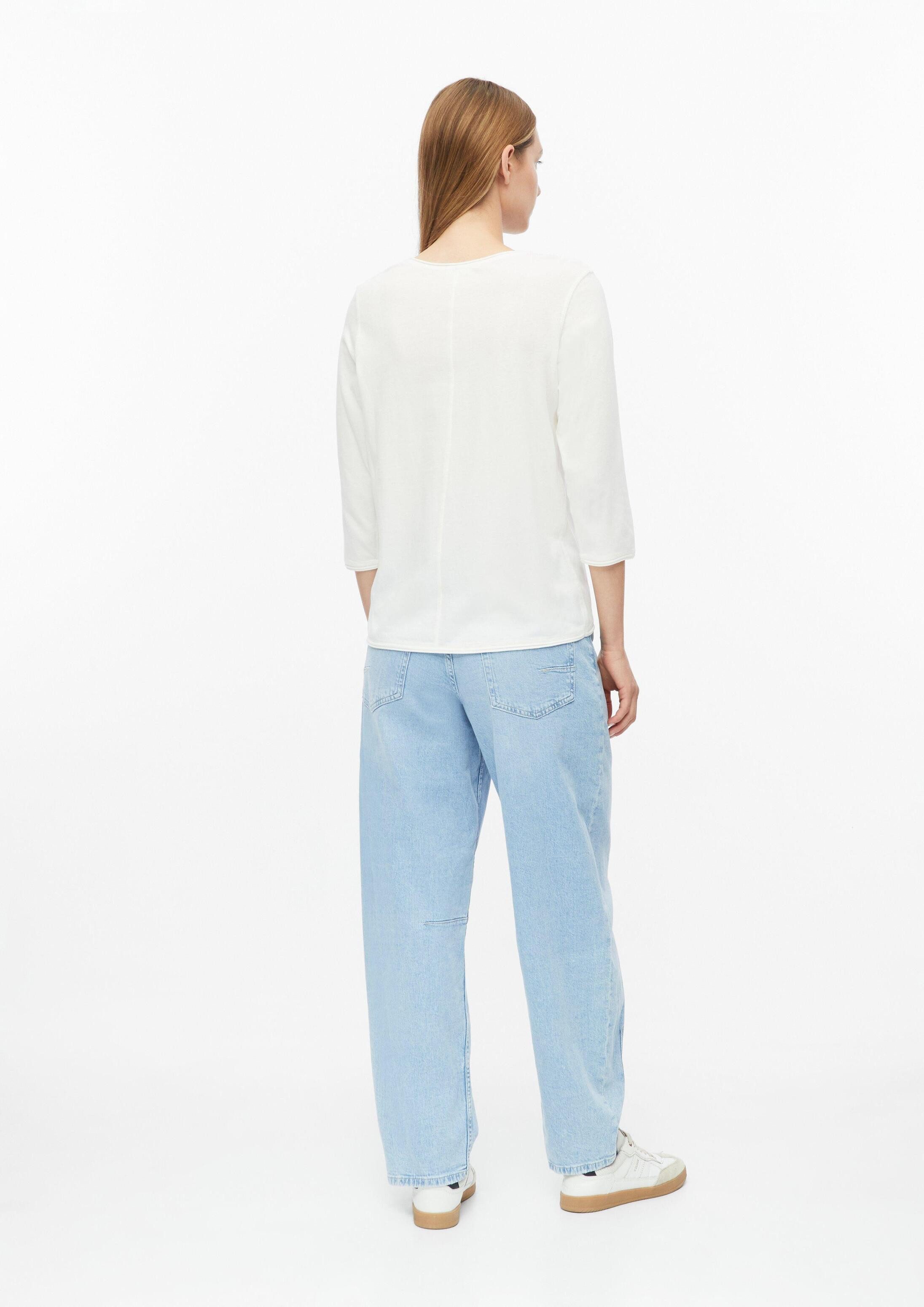 s.Oliver 3/4-Arm-Shirt T-Shirt T-Shirt mit Rollkante im Relaxed Fit