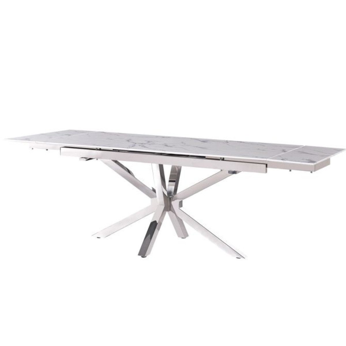 alesvelt Esstisch Terni edel geformte Tischbeine Marmor Optik aufklappbar 180-240cm (1-Tisch), 180/240 x 90x 76 cm aufklappbar