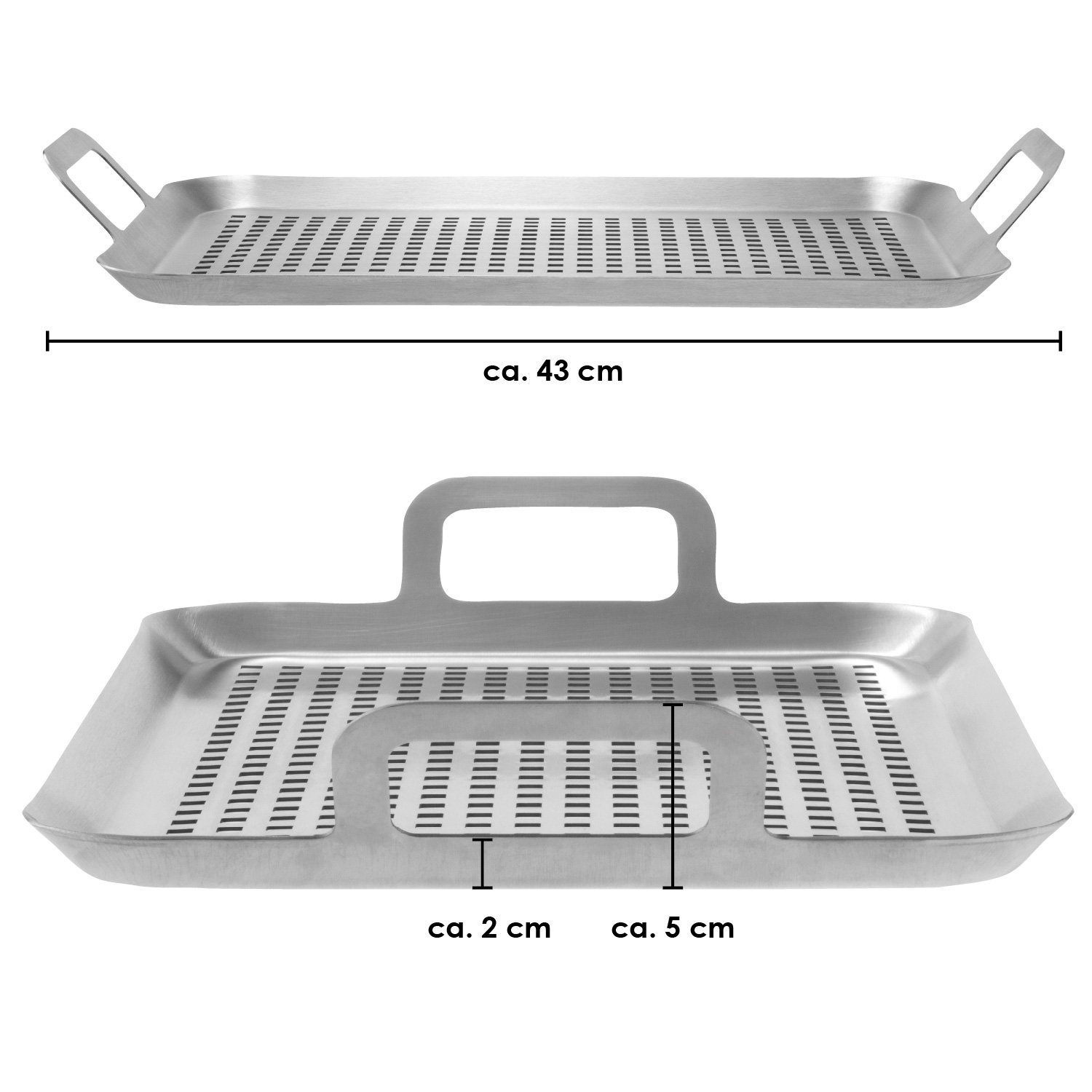 bremermann Grillplatte bremermann Grillplatte 43 5 cm x 25 Edelstahl Grillpfanne Grillkorb x