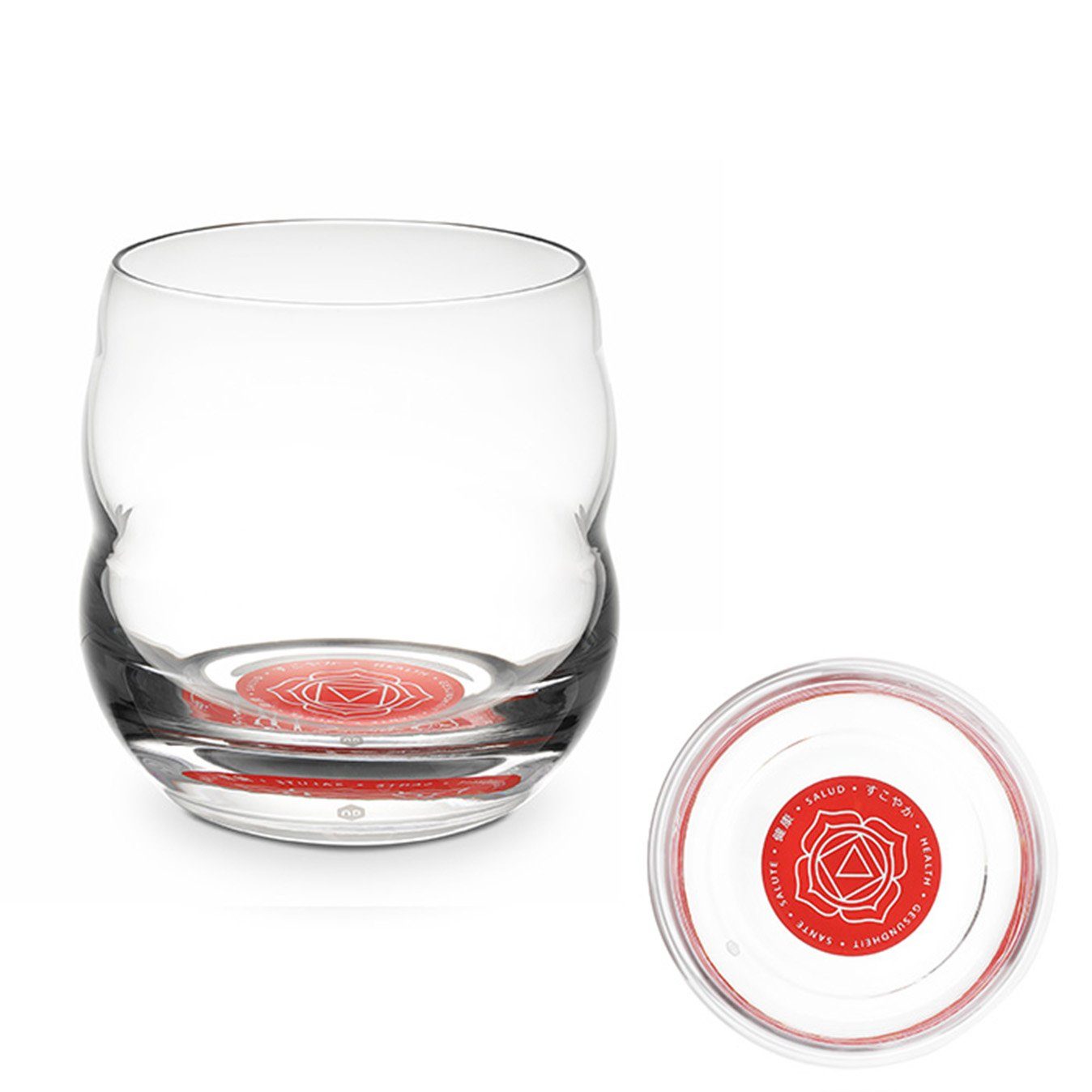 Glas Mythos Chakra Wurzel, Affirmation Gesundheit 0,25l