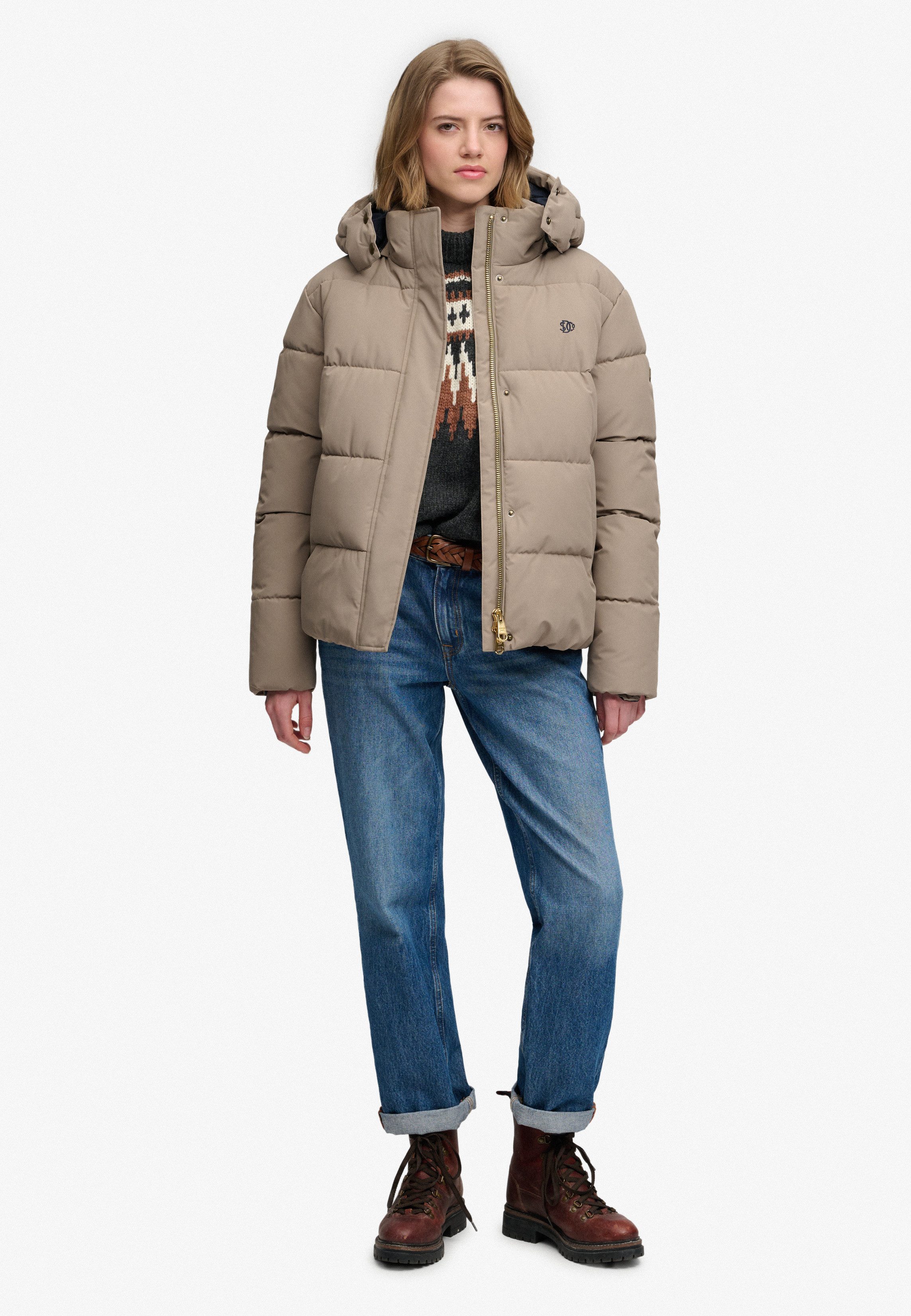 Superdry Steppjacke PREMIUM HOOD PUFFER JKT Kunstfaser, relaxed fit – Bild 5 von 5