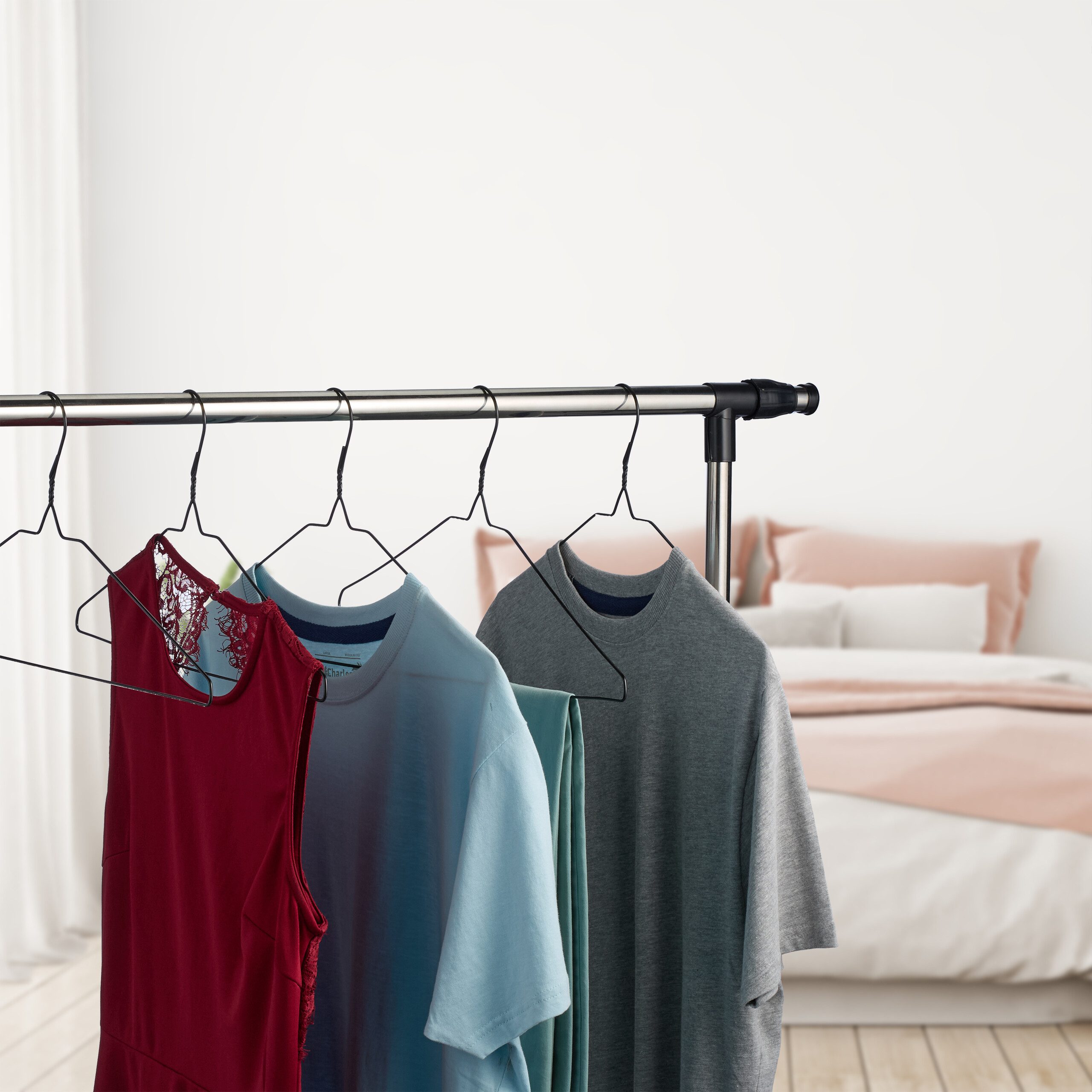 relaxdays Kleiderbügel Schwarze Drahtbügel 48er Set, günstig online kaufen