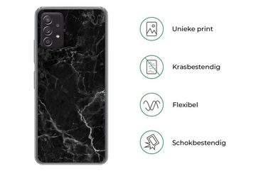 MuchoWow Handyhülle Marmor - Schwarz - Weiß - Textur - Marmoroptik, Handyhülle Telefonhülle Samsung Galaxy A33