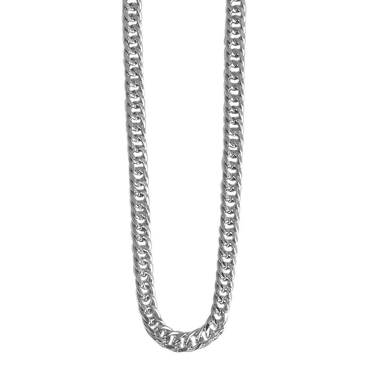 KARMA Panzerkette Panzerhalskette Silber 925 Herren Edelstahl 60 cm Kette Silberkette (Silberfarben modern rhodiniert), Herrenkette Herrenhalskette