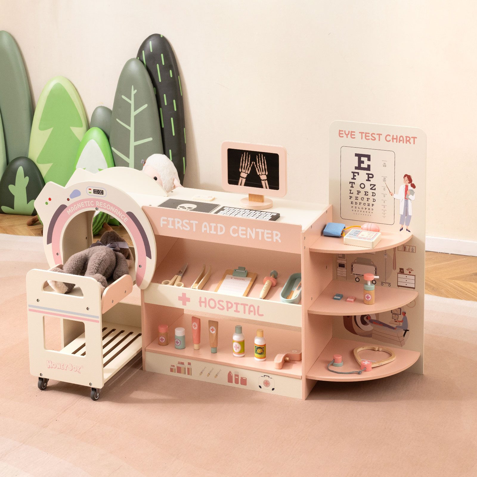 COSTWAY Spielzeug-Arztkoffer, Kinder Arzt Spielset mit medizinischen Zubehör