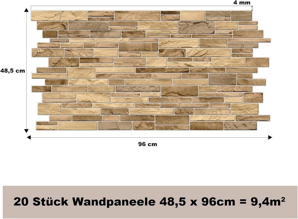 MDEKOR 3D Wandpaneel PVC Wandverkleidung 48,5x96 cm für Küche, Bad & mehr, günstig online kaufen