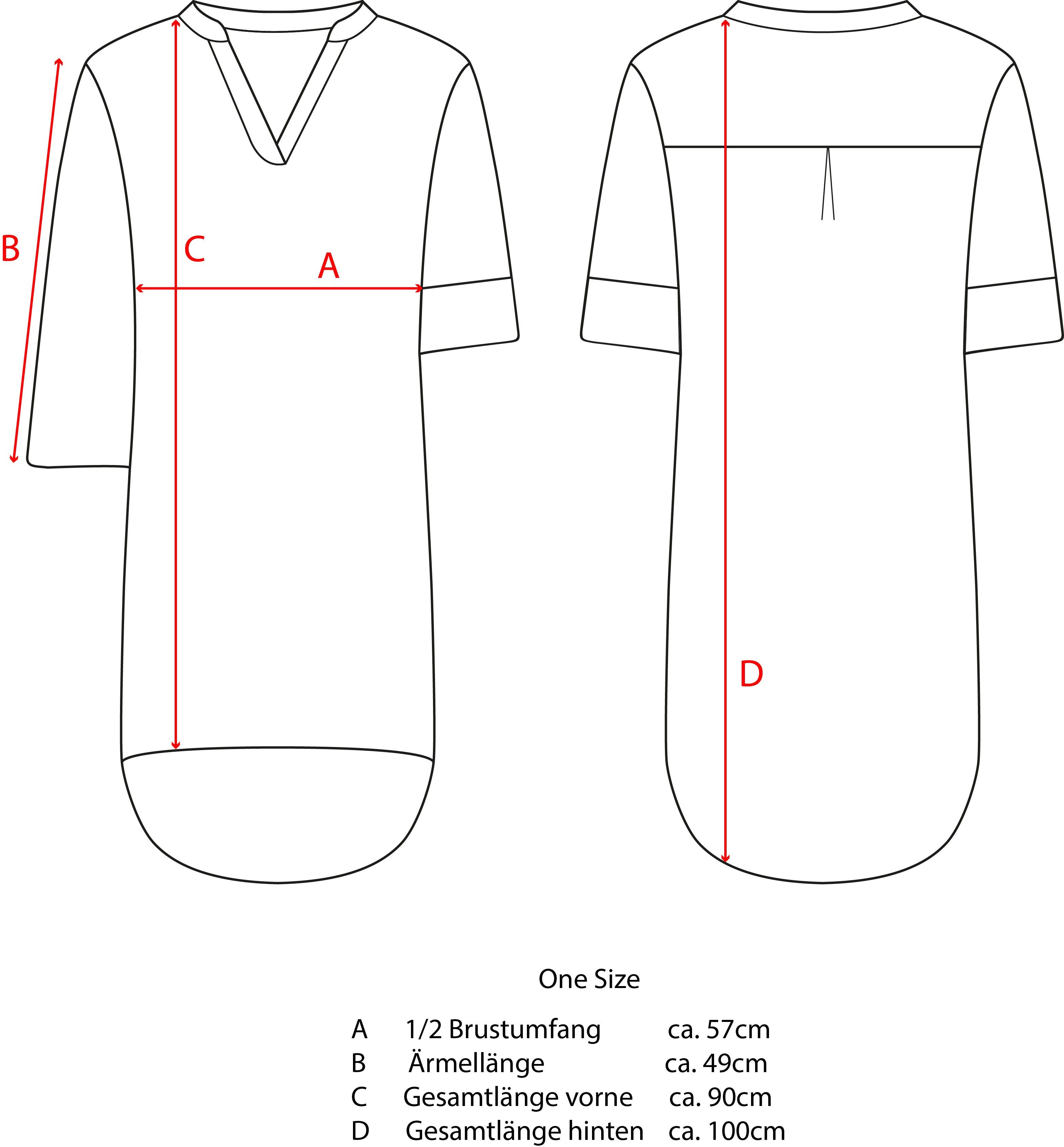Zwillingsherz Schlupfbluse "Rom" verlängerte Rückenpartie, V-Neck, Turn-Up Ärmel, Musselin