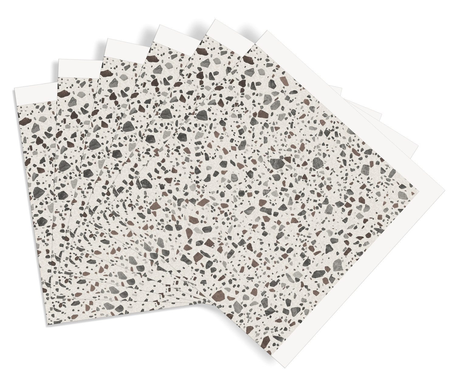 d-c-fix Wandfliese Terrazzo, Strapazierfähiger Vinyl-Wandbelag 30,5x30,5, Terrazzo