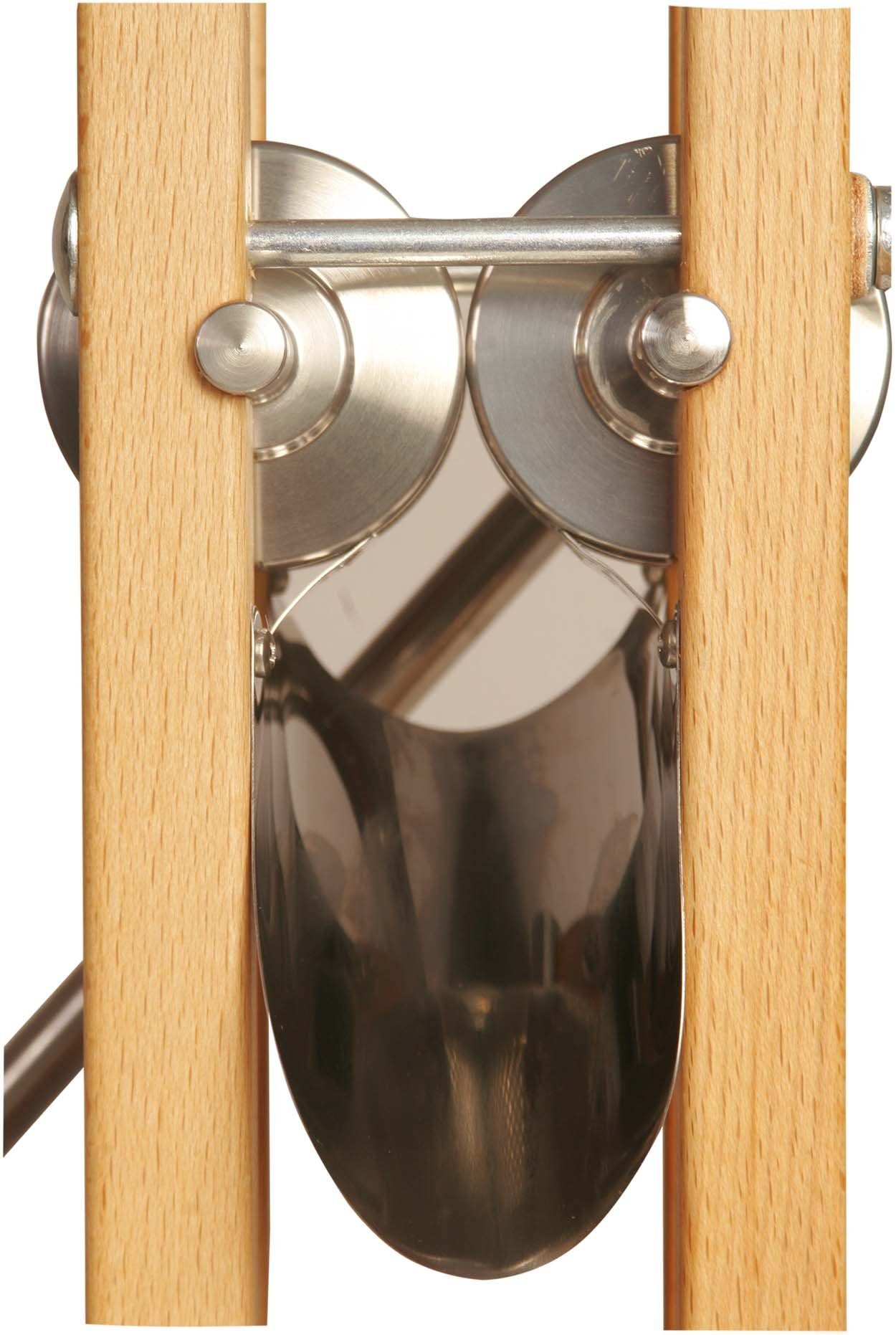 Eschenfelder Getreidemühle Kornquetsche Flockenquetsche Tischmodell Holztrichter abnehmbar Manuell, (3 Stück), Kurbel 20cm mit Tisch-Schraubzwinge und Reinigungsbürste gratis dazu