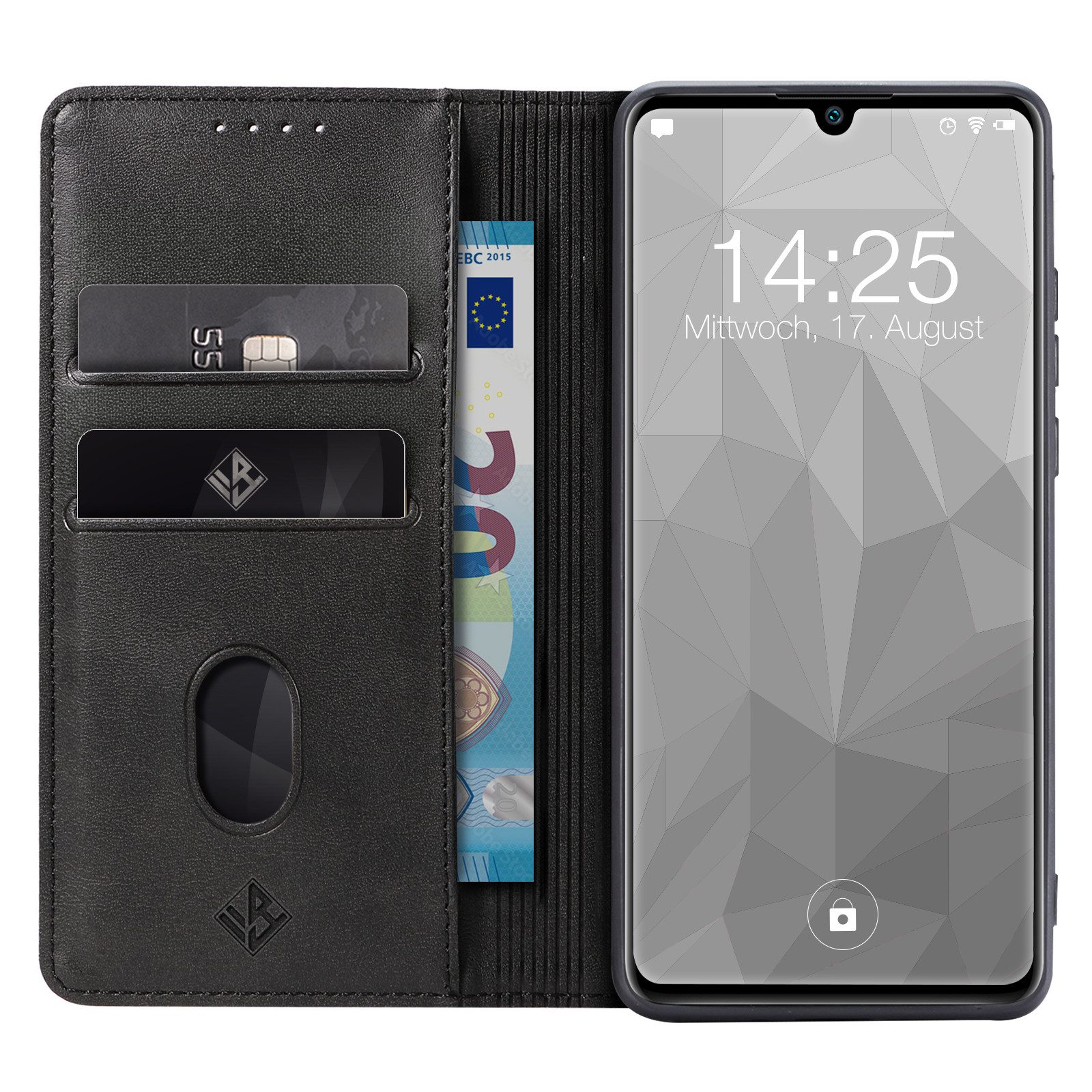Tec-Expert Handyhülle Tasche Hülle für Samsung Galaxy A40 5.9 Zoll, 5.9", Cover Klapphülle Case mit Kartenfach Fliphülle aufstellbar