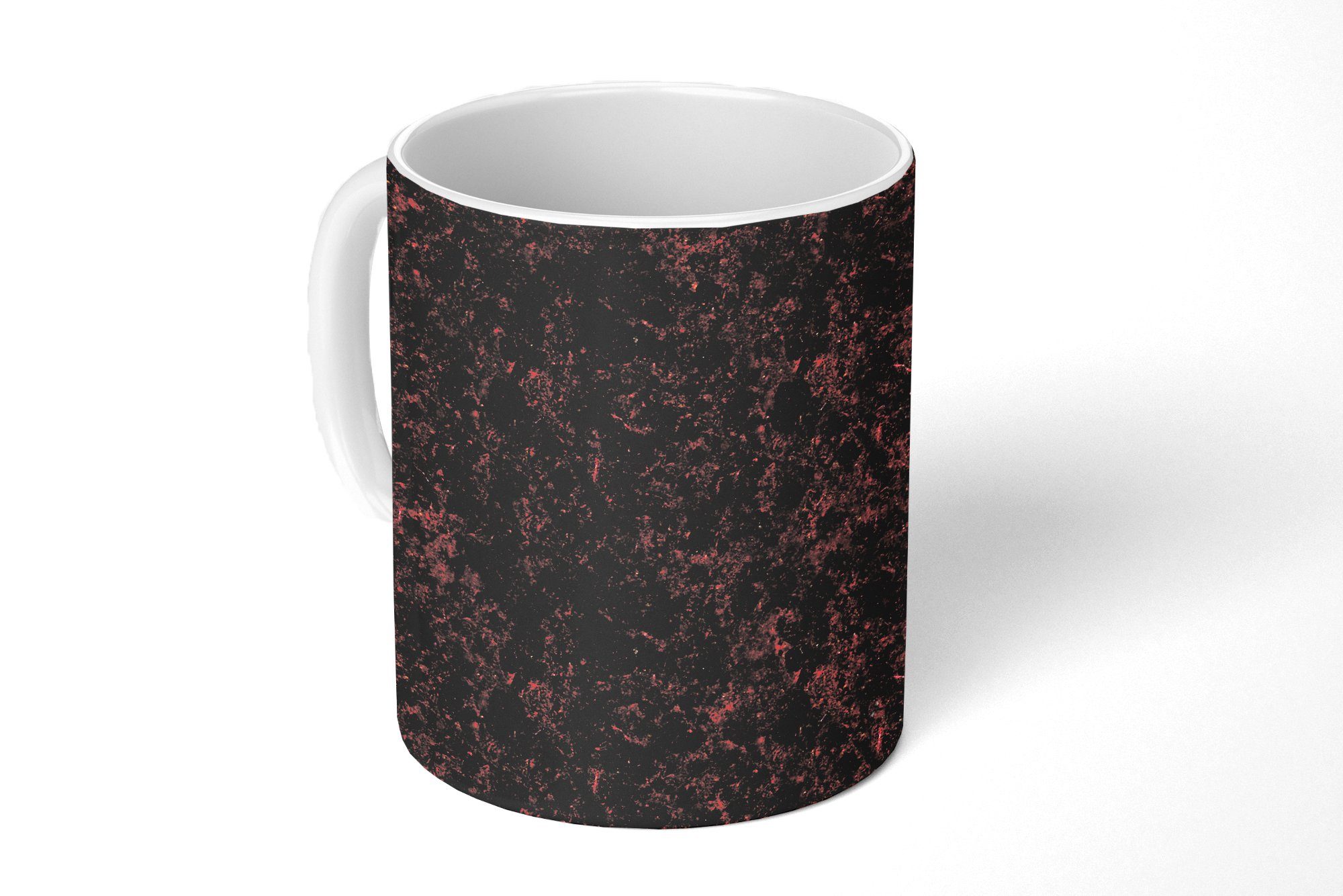 MuchoWow Tasse Granit - Muster - Rost - Rot, Keramik, Kaffeetassen, Teetasse, Becher, Teetasse, Geschenk