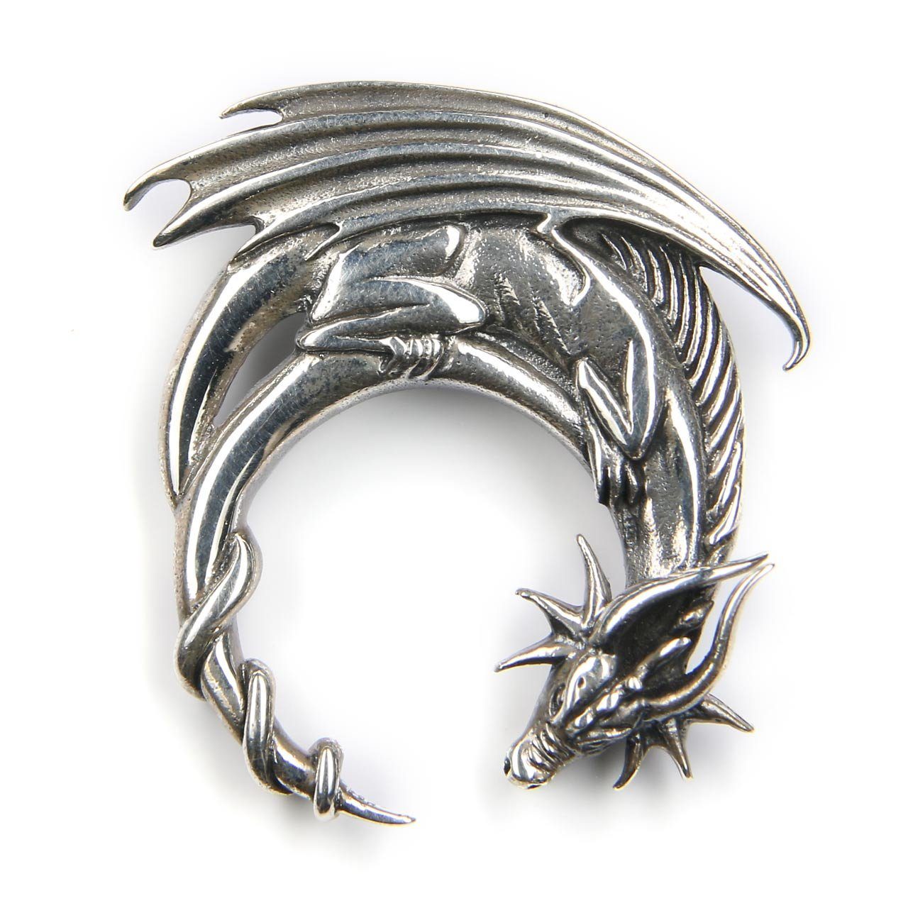 Kettenanhänger Kettenanhänger Drache 925 Silber Oxidiert 3cm Amu