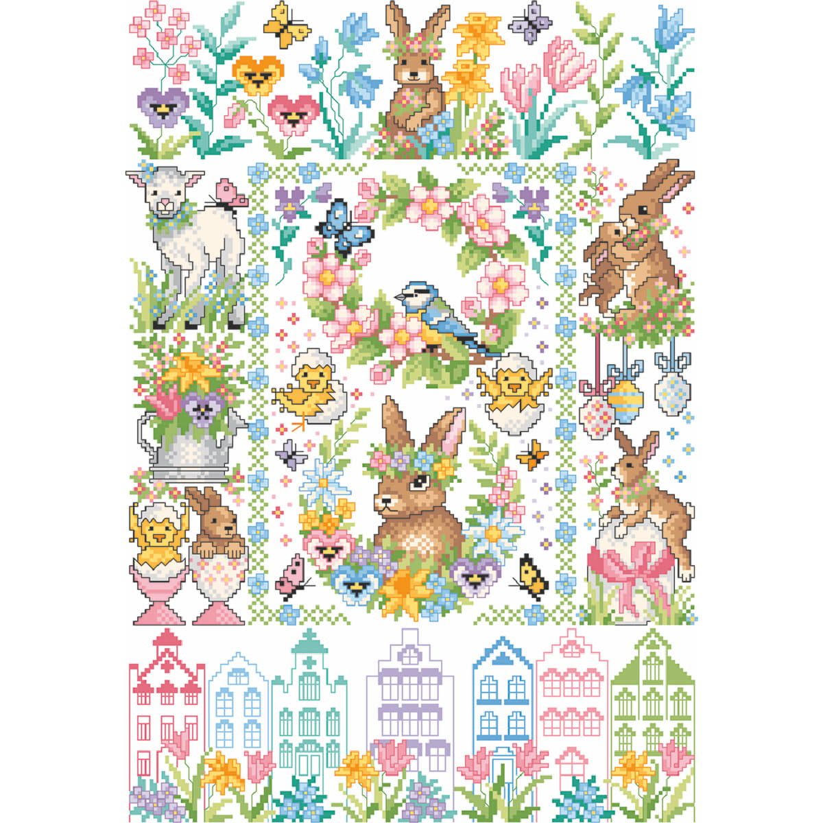 Lindner´s Kreuzstiche Kreativset Lindner´s Kreuzstich Zählmuster Vorlage "Frühlingsfrische", 162, (embroidery kit by Marussia)