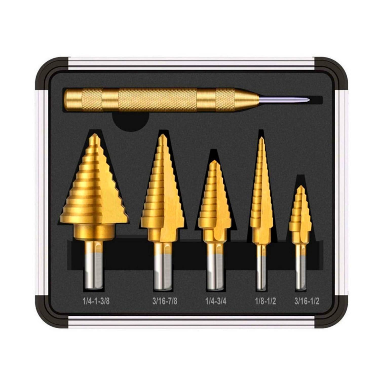 LuxusKollektion Stufenbohrer Stufenbohrer Set HSS Titanium 50 Größen Metall Alu Holz 5