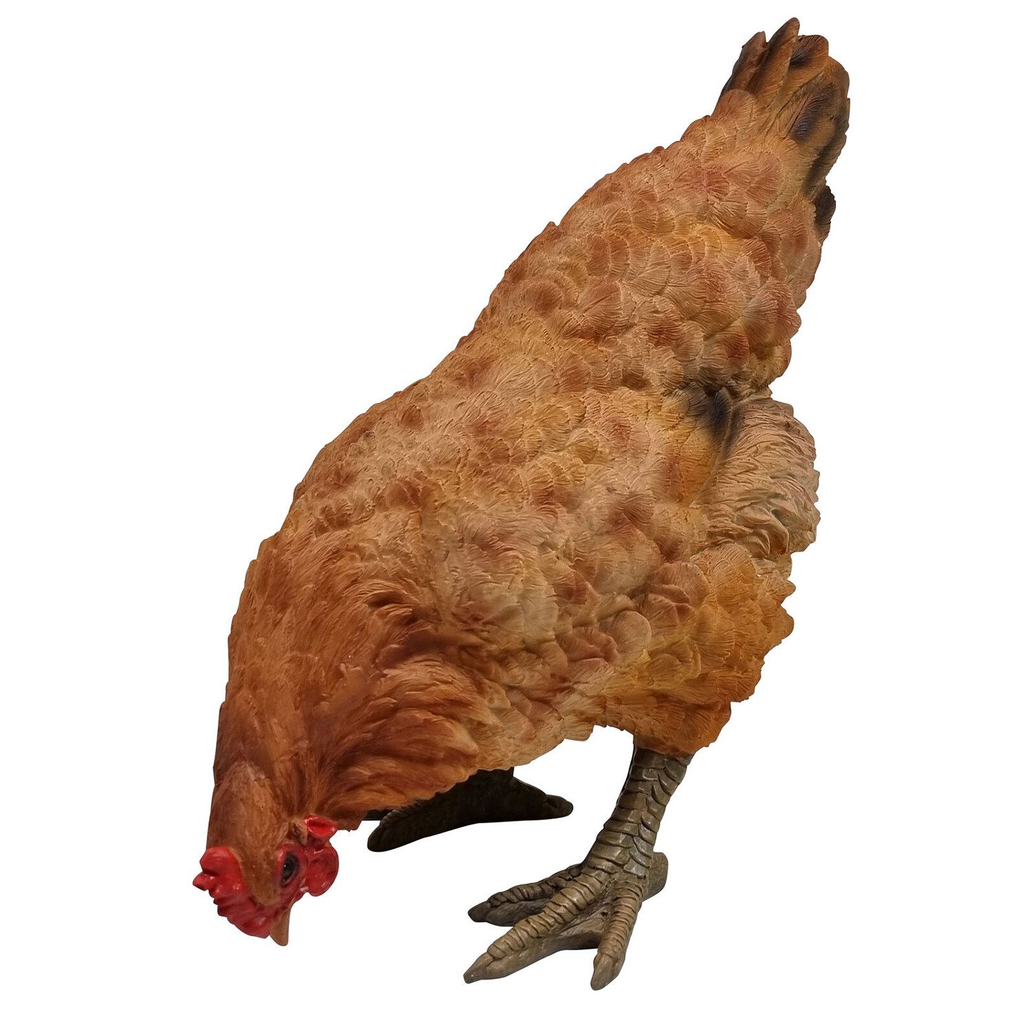 Tierfigur Henne Huhn Trudi pickend lebensechte Gartenfigur