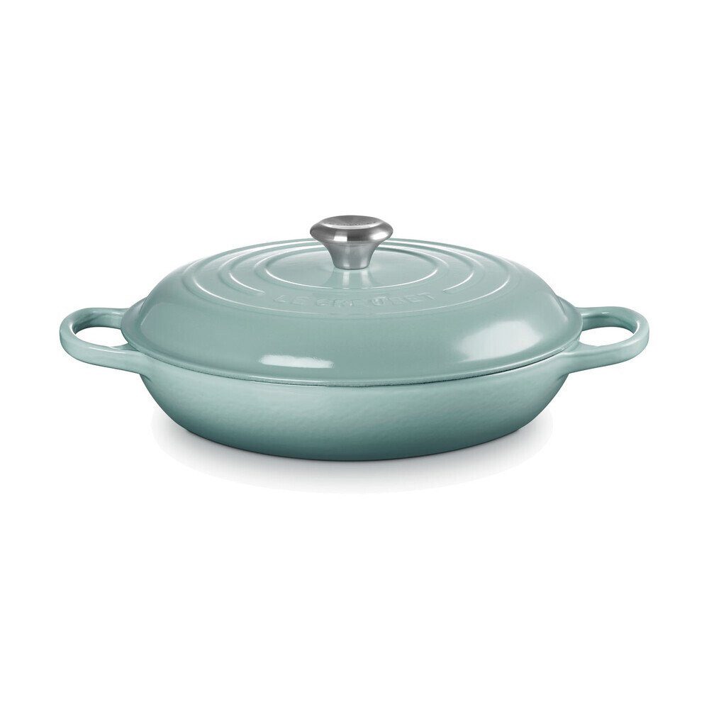 LE CREUSET Bräter Gourmet-Profitopf mit Deckel 30 cm Signature Sea Salt, Gusseisen