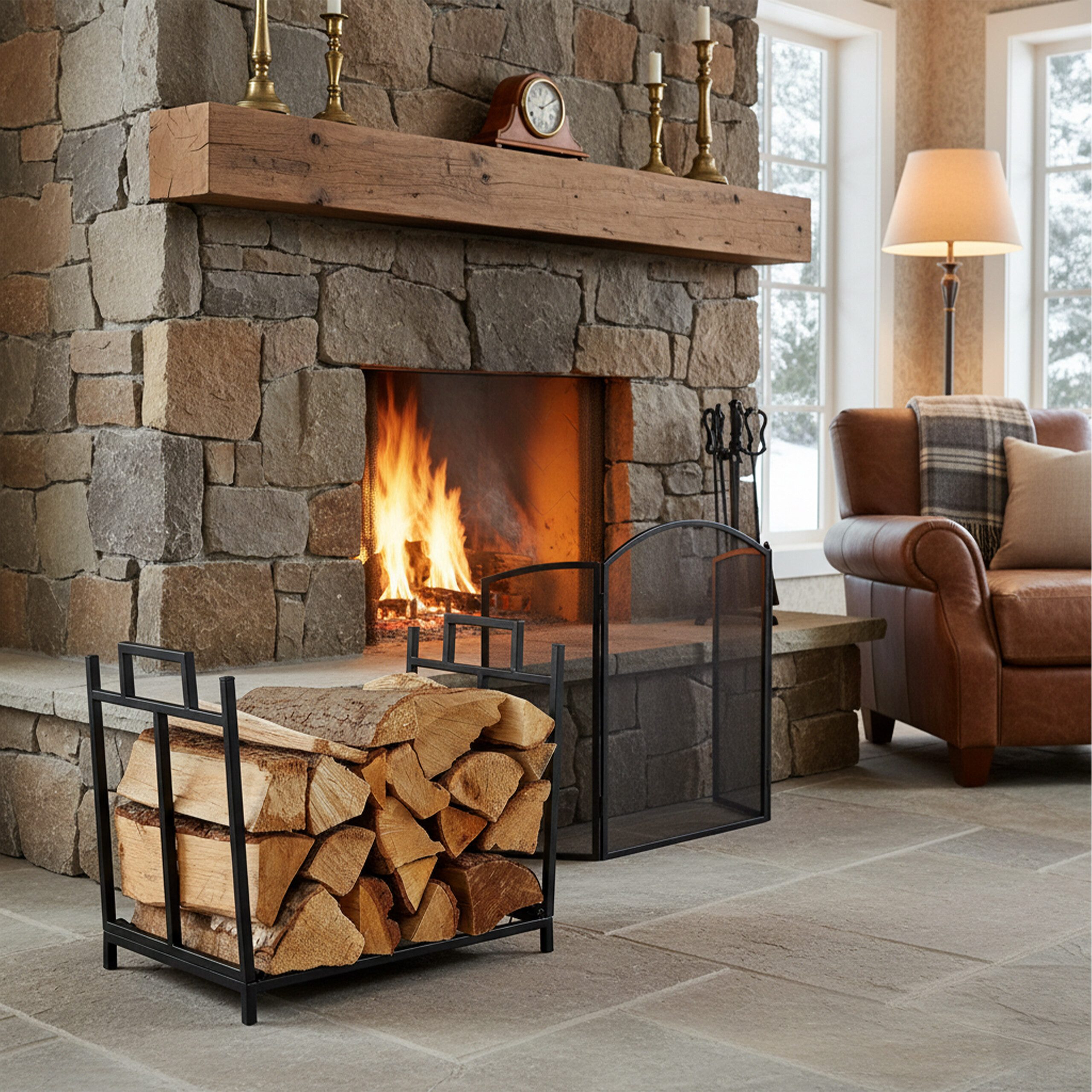 relaxdays Kaminholzregal Faltbares Kaminholzregal aus Metall, BxTxH:45x33x4 günstig online kaufen