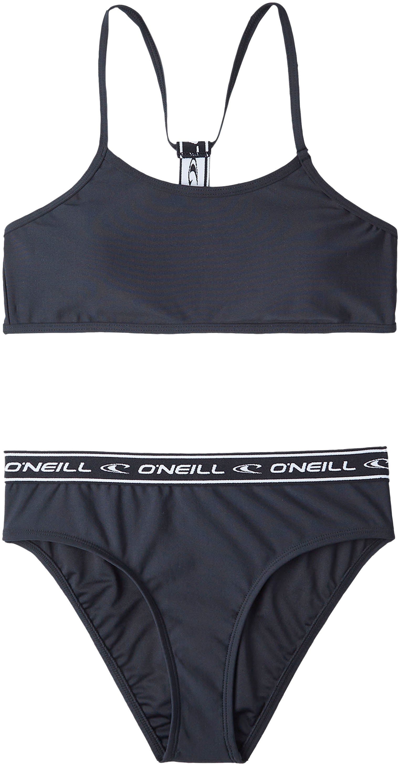 O'Neill Bustier-Bikini SPORTCLUB ACTIVE BIKINI mit Logoschriftzug 2-St) elastischem und (Set, Bund