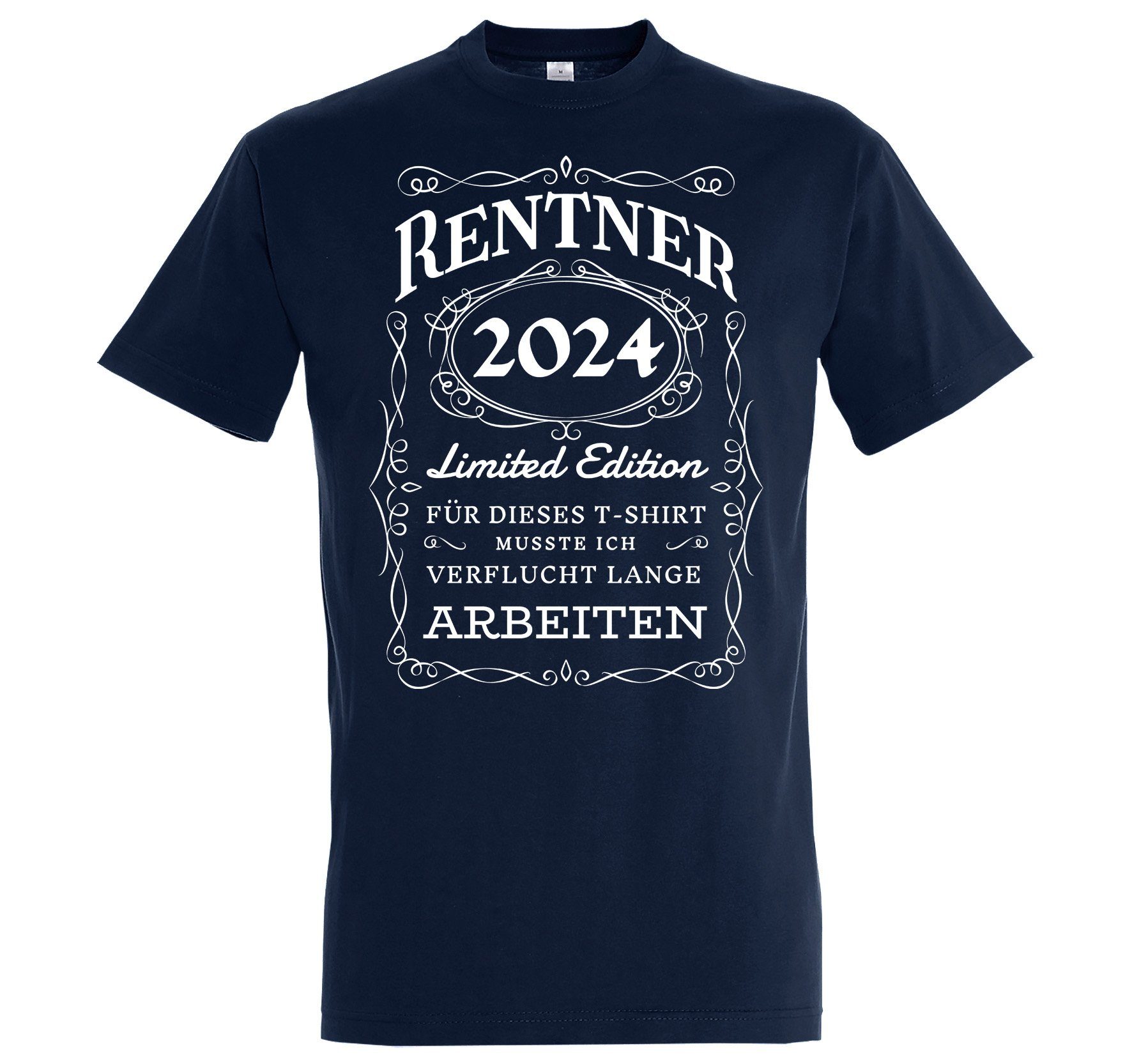 Youth Designz T-Shirt RENTNER Spruch mit Ruhestand 2024 Geschenk zum Navy Herren T-Shirt Rente lustigem
