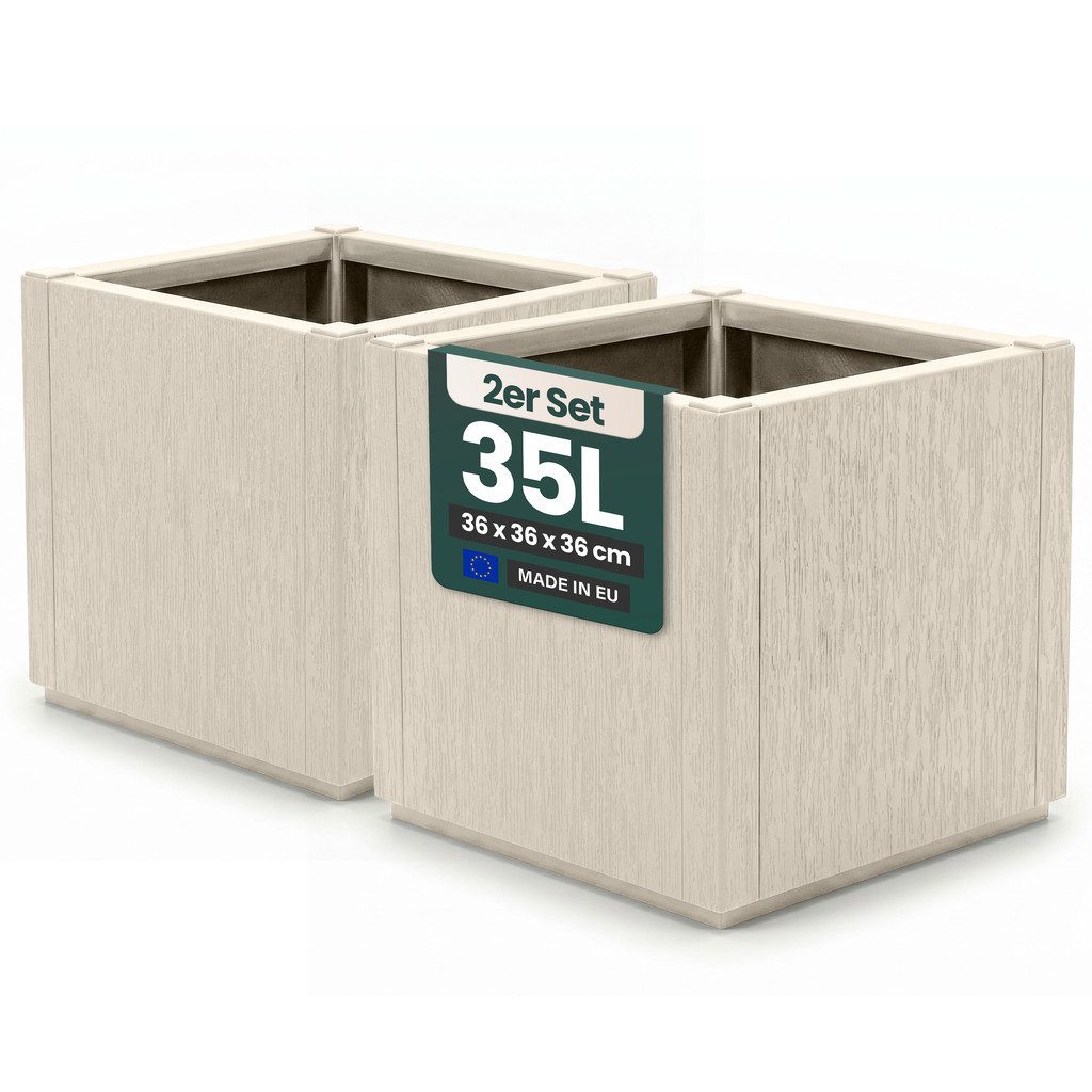 KreLeo Blumenkasten 'Ethica' in strukturierter Optik schmale Version (Farbe/Set wählbar) (2 St)