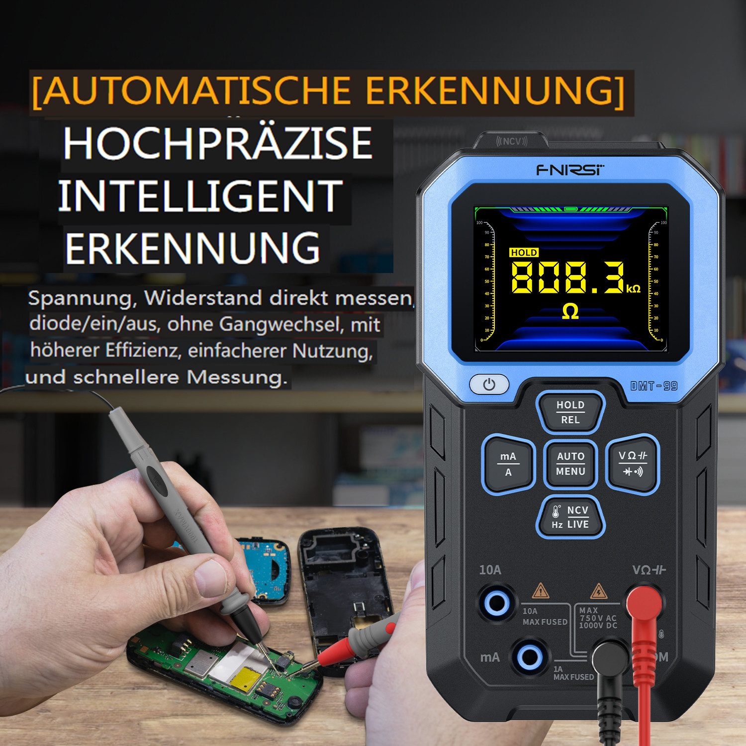 Insma Multimeter, Digital Multimeter Spannungsprüfer Batterietester Voltmeter (AC/DC)