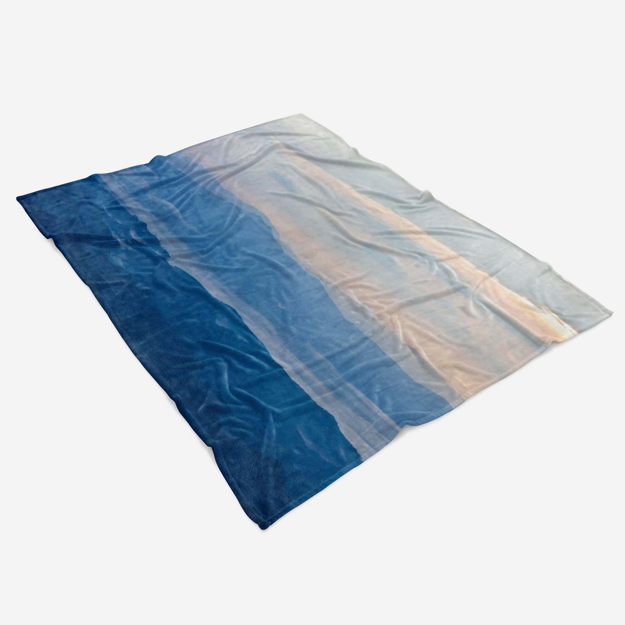 Sinus Art Handtücher Handtuch Fotomotiv Bäume Bergkette Saunatuch (1-St), Nebel Kuscheldecke Natur, Baumwolle-Polyester-Mix mit Strandhandtuch Handtuch