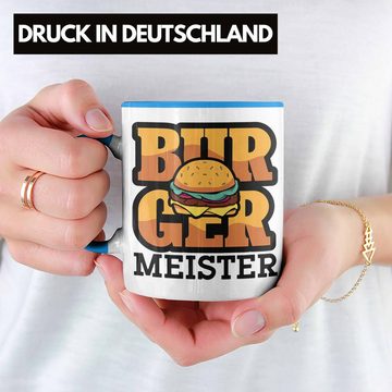 Trendation Tasse Burger Meister Tasse Geschenk Spruch Grillen Sommer Burger Liebhaber G