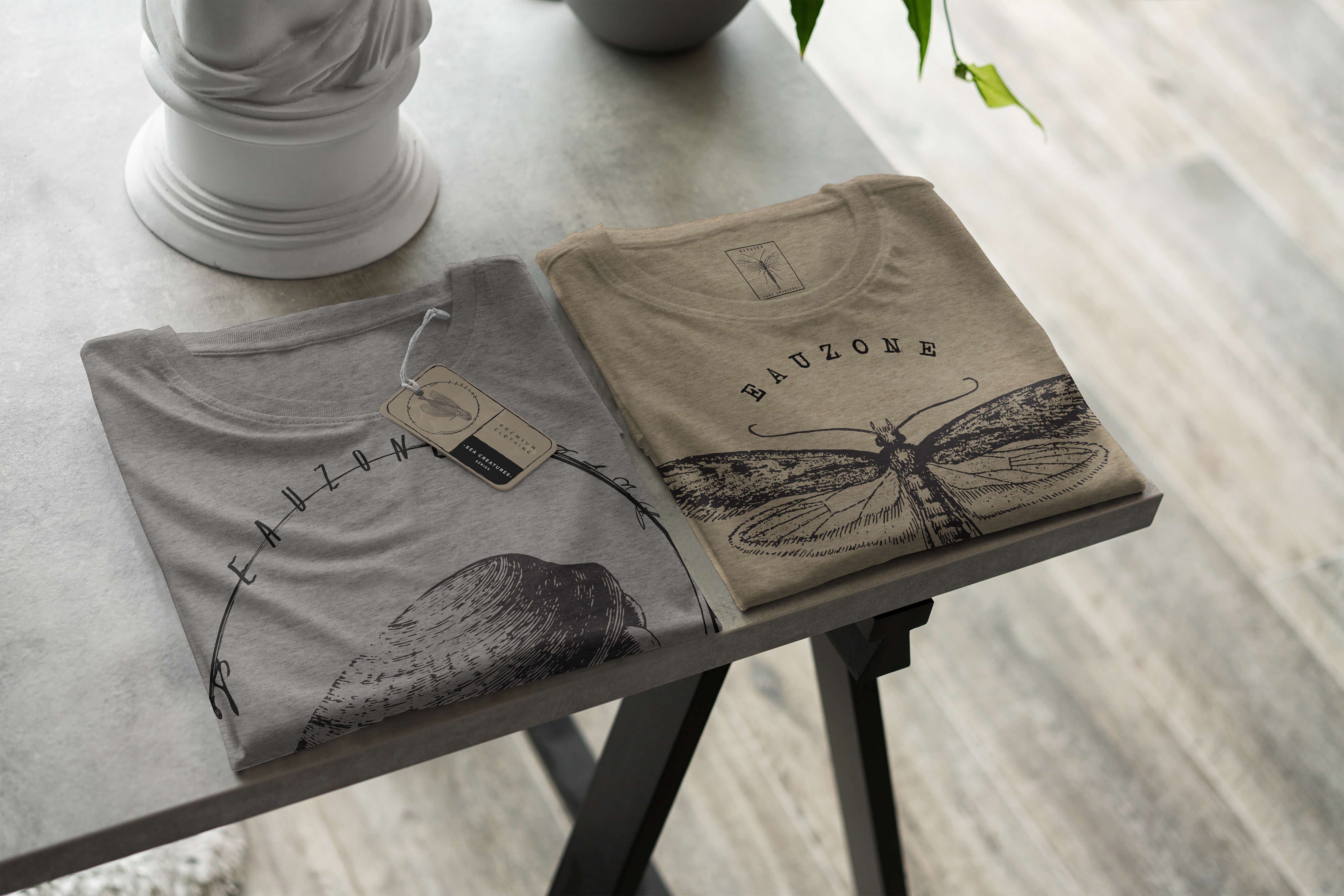 Fische 065 Struktur T-Shirt Sinus Tiefsee T-Shirt feine - / Sea Serie: Creatures, Sea Ash und sportlicher Schnitt Art