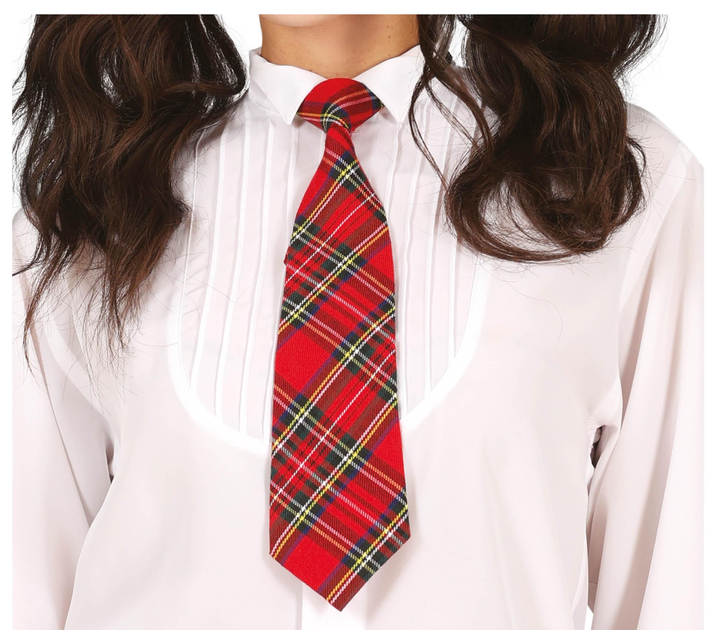 Fiestas Guirca Kostüm, Magische Studenten Krawatte 45cm Kariert Rot Jungges günstig online kaufen
