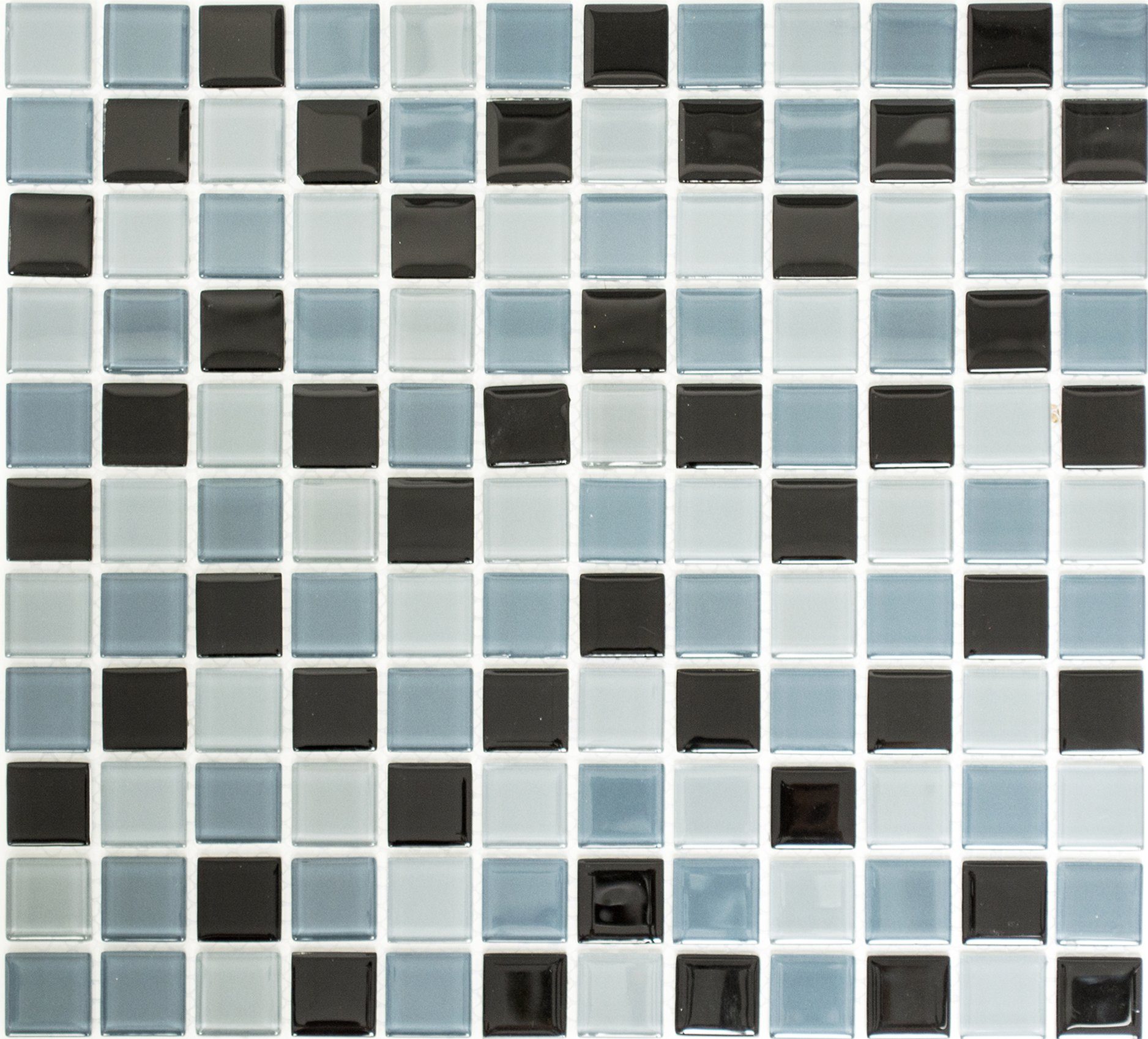 Mosani Mosaikfliesen Mosaik Fliesen Glasmosaik grau anthrazit schwarz BAD WC