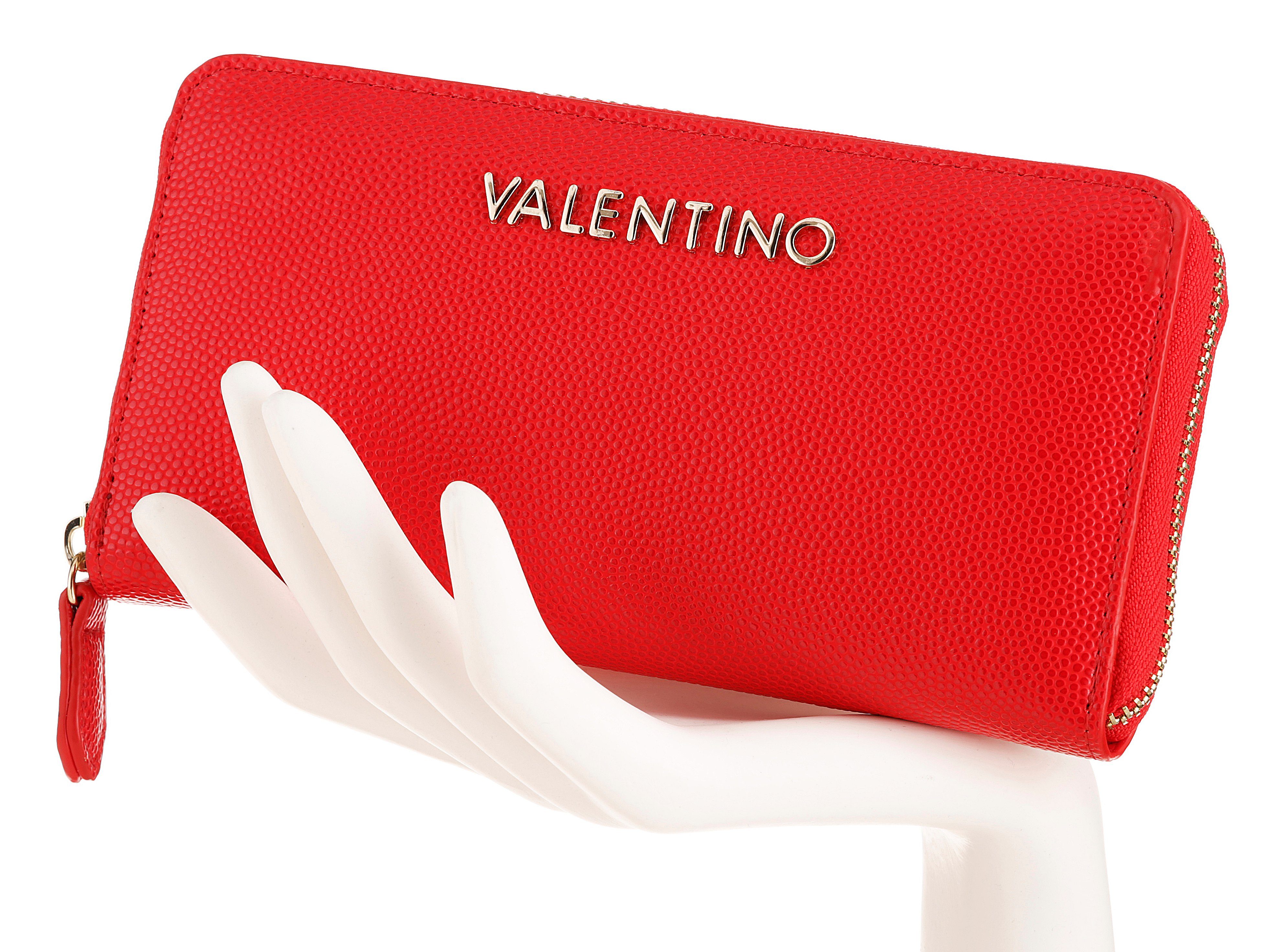 Geldbörse Details VALENTINO genarbter leicht und rot BAGS mit DIVINA, Oberfläche silberfarnene