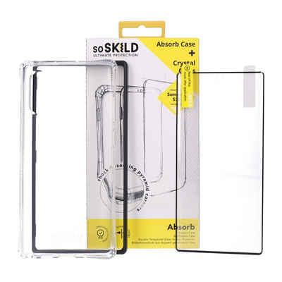 SoSkild Handyhülle Absorb Case Hülle + Displayglas für Samsung Galaxy S20 transparent